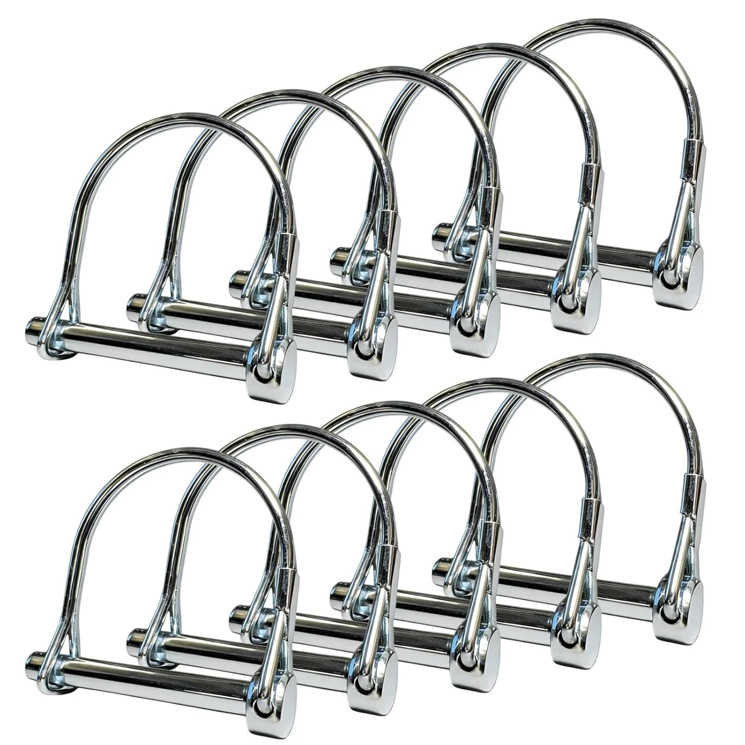 10 Pack, NRJSSCC Trailer Coupler Pin and Locking Pin, 2-1/8&Prime;x1/4&Prime; Trailer Hitch