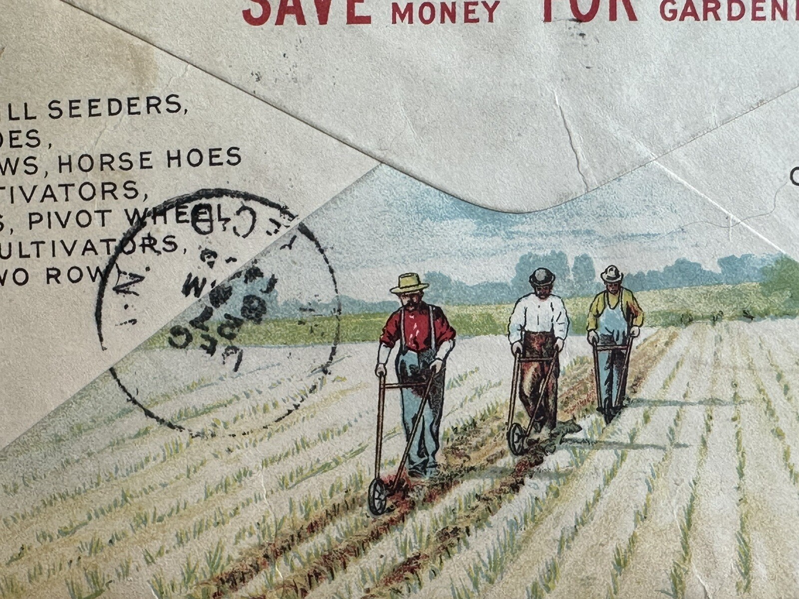 Vintage Planet Jr Farm Plow Hoe Cultivator Seed Antique Color Advertising Cover