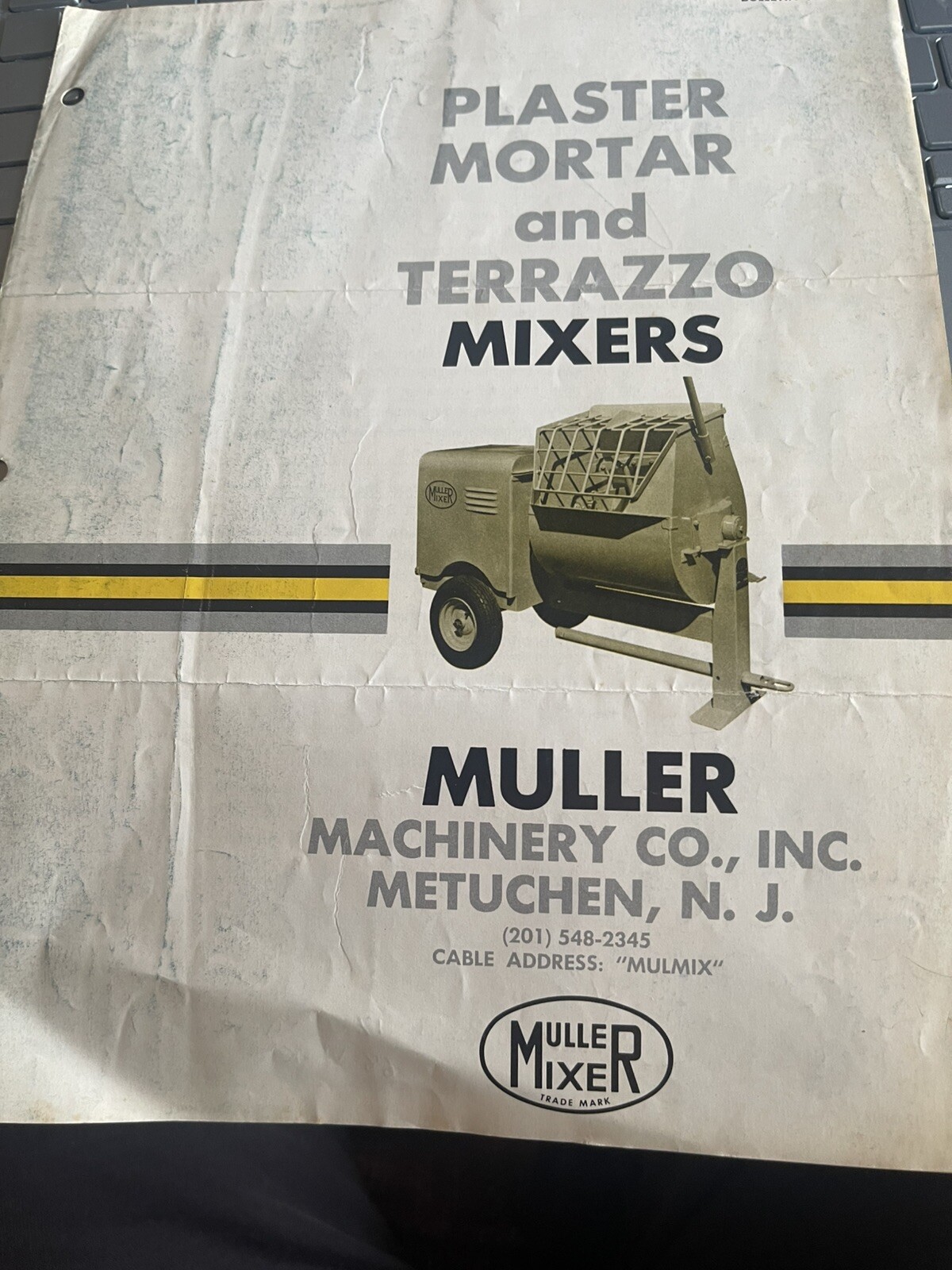 Muller Machinery Plaster, Mortar and Terrazzo Mixers bulletin