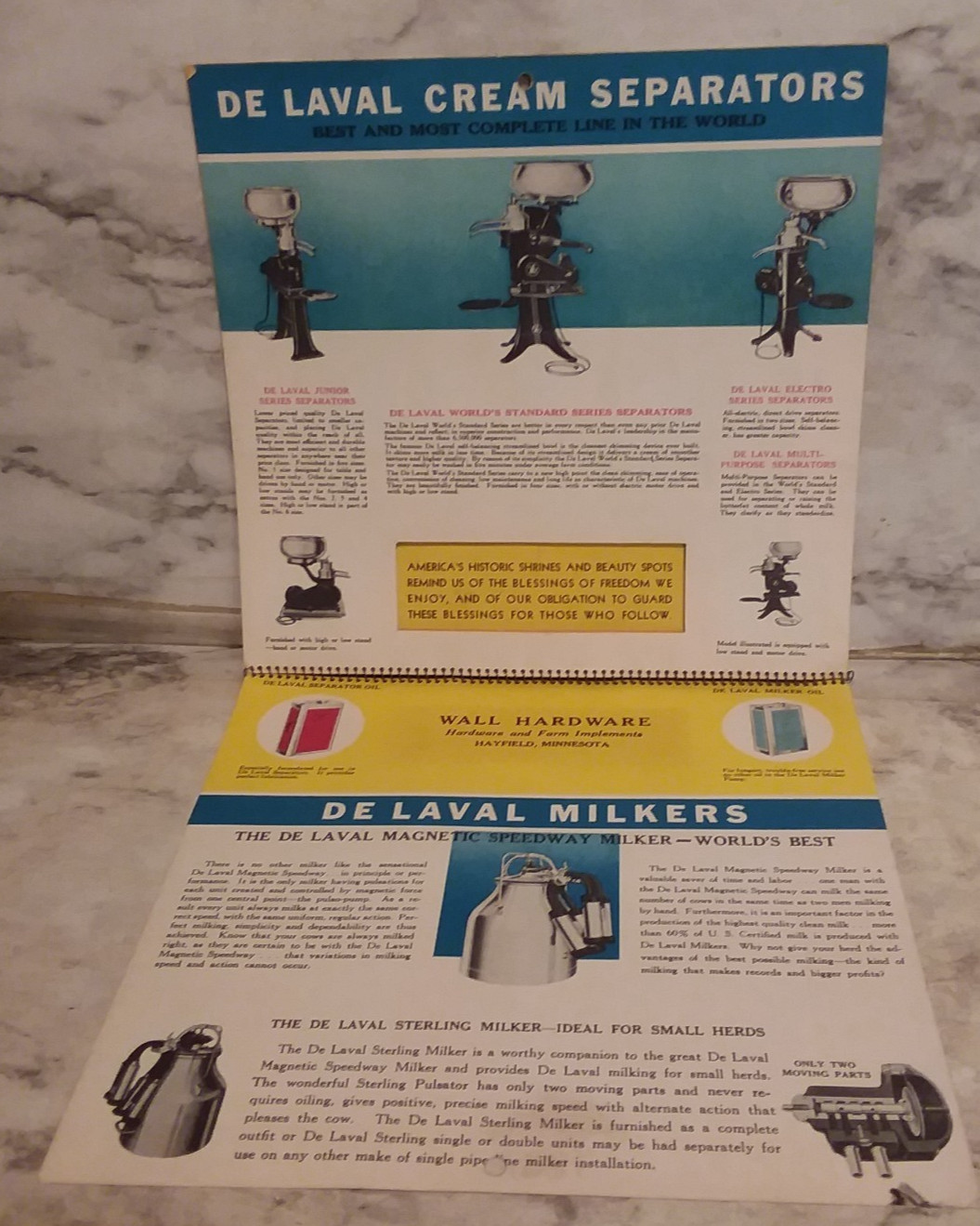 3 Vntg DE LAVAL Cream Separators Graphic Farm Ad WALL Calendars 1943, 1944, 1946