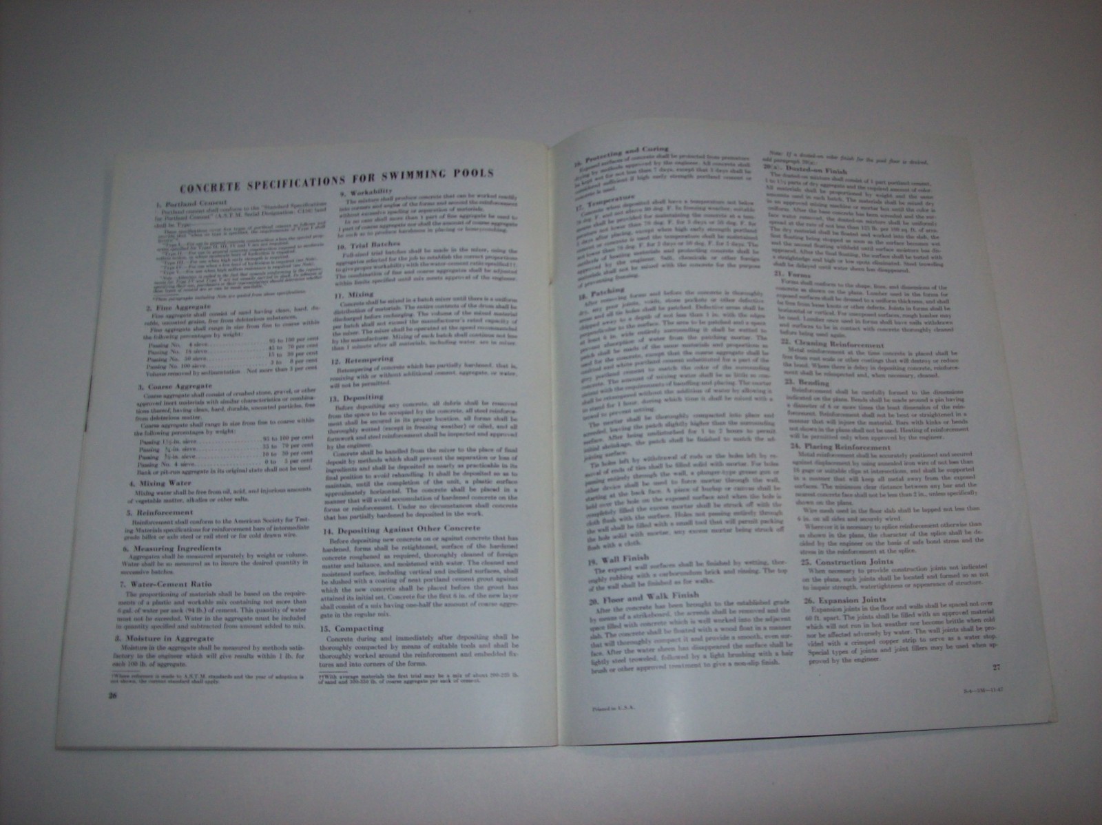 Vintage 1947 CONCRETE SWIMMING POOLS, Portland Cement Association, x