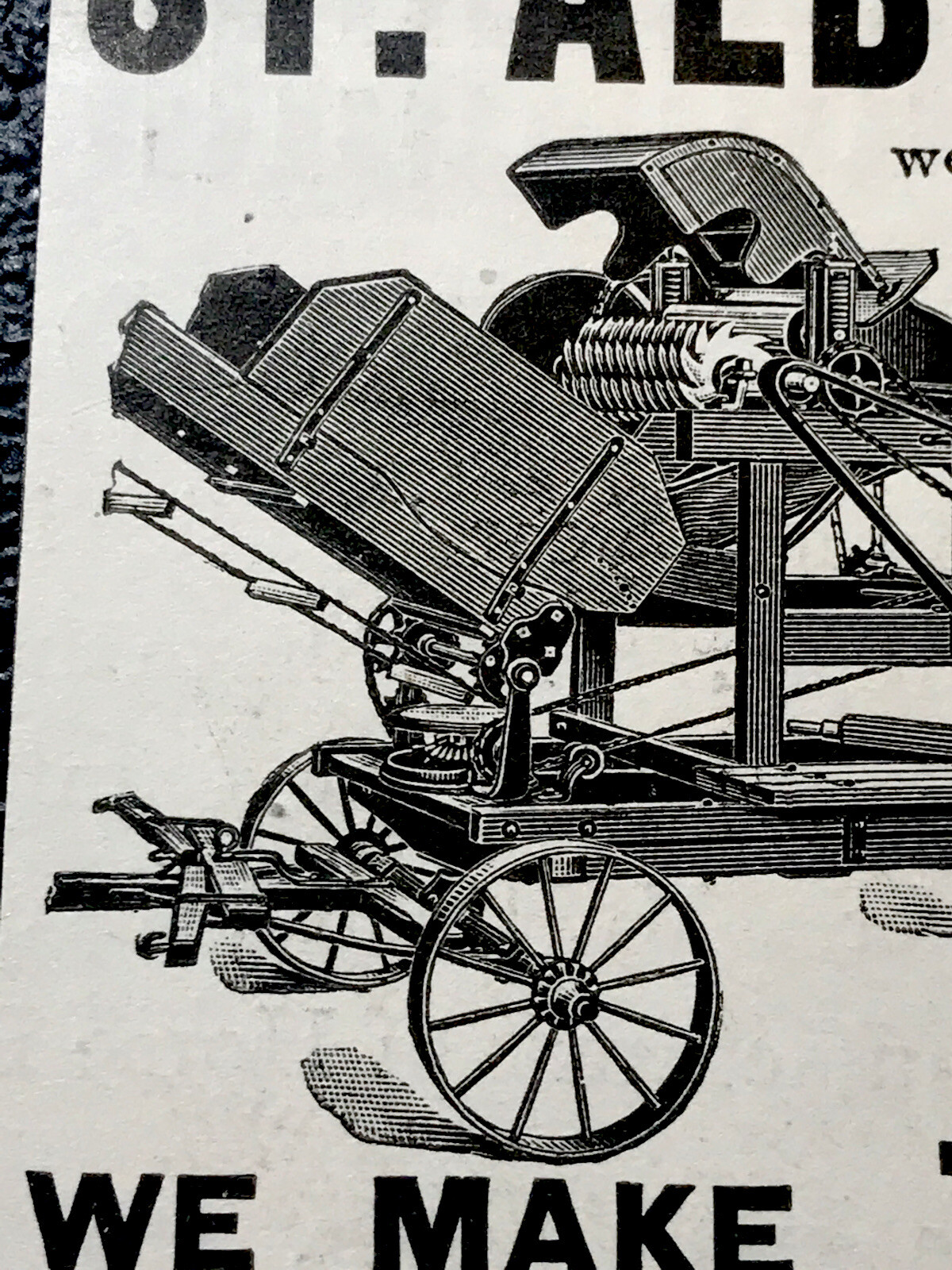 ORIGINAL 1897 St. Albans Fodder Shredder Farm Implement Advertising – Vermont