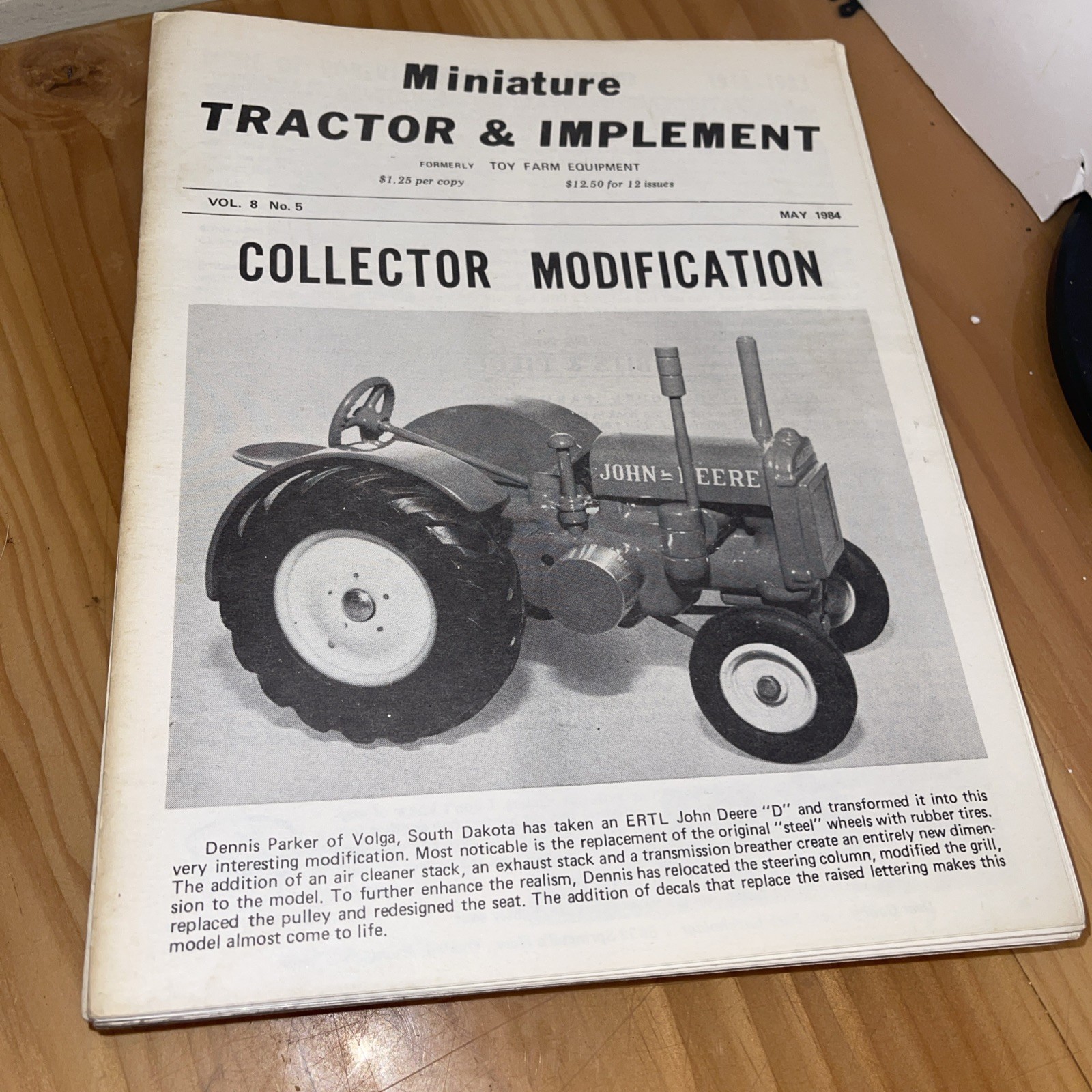 Vintage Miniature Tractor & Implement Magazine Lot Of 12 June 1983 To May 1984