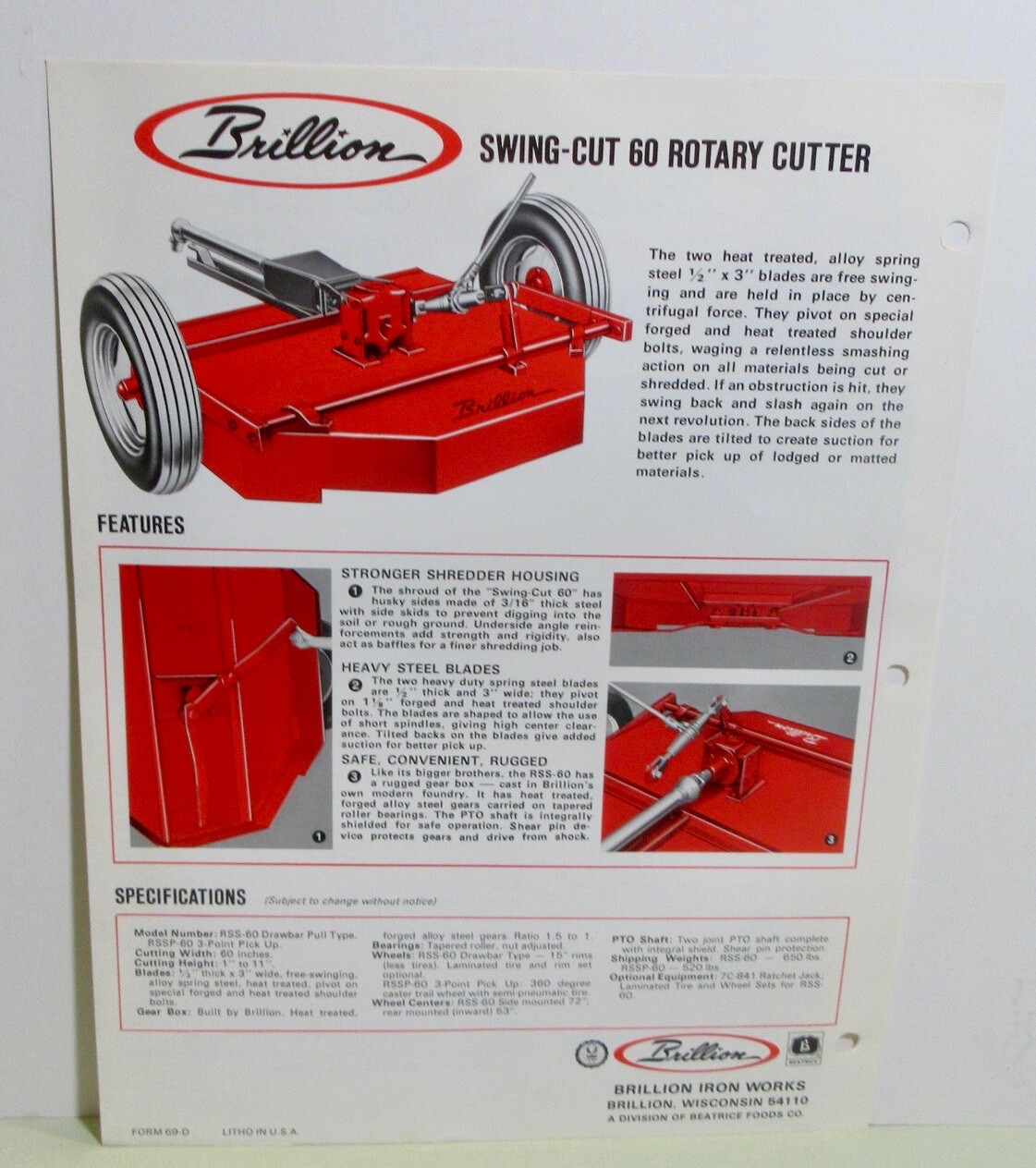 Brillion Iron Works Rotary Cutters & Flail Shredders Brochures