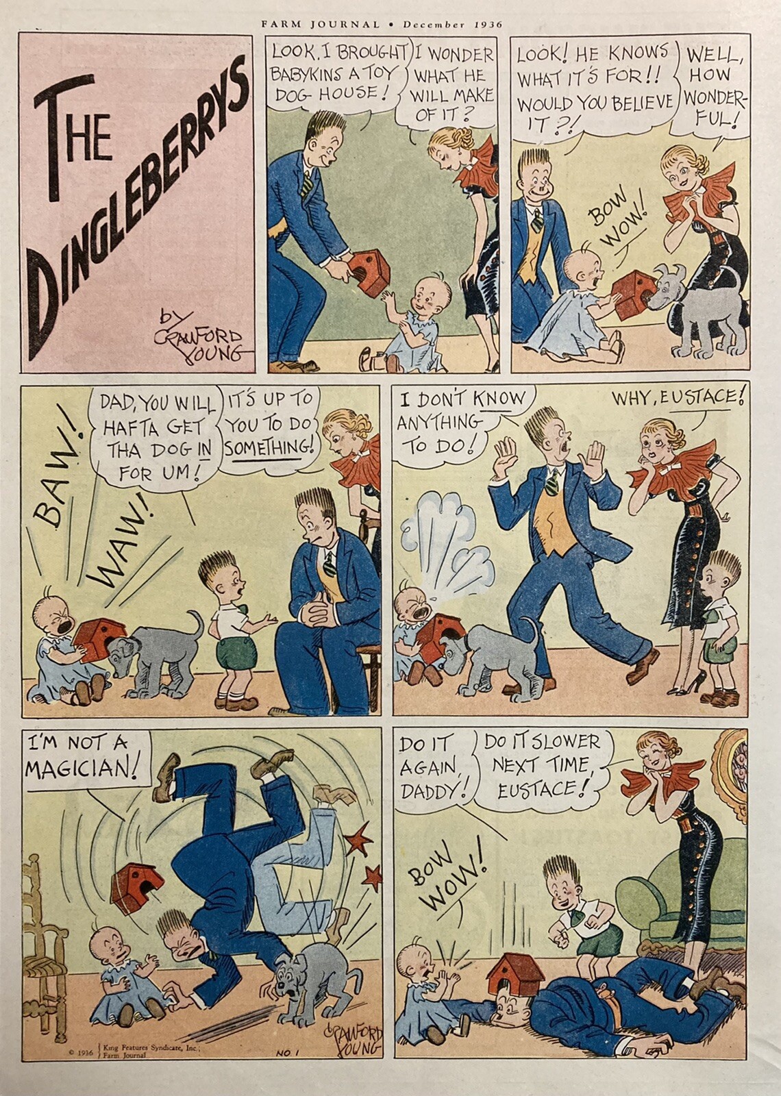 1936 AD.(XH60)~MAY 1937 FARM JOURNAL COMICS~DINGLEBERRY’S, DEEDIE-DICKIE ETC.~~