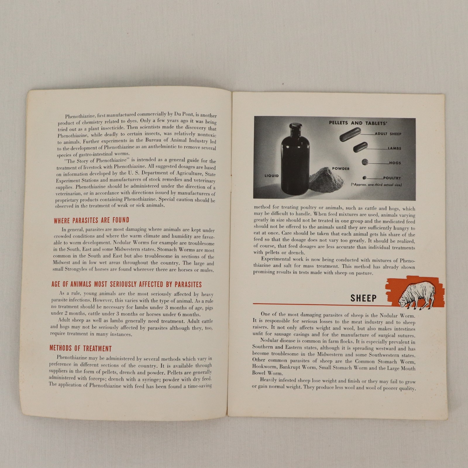 1940 DuPont Agricultural Booklet The Story of Phenothiazine Livestock