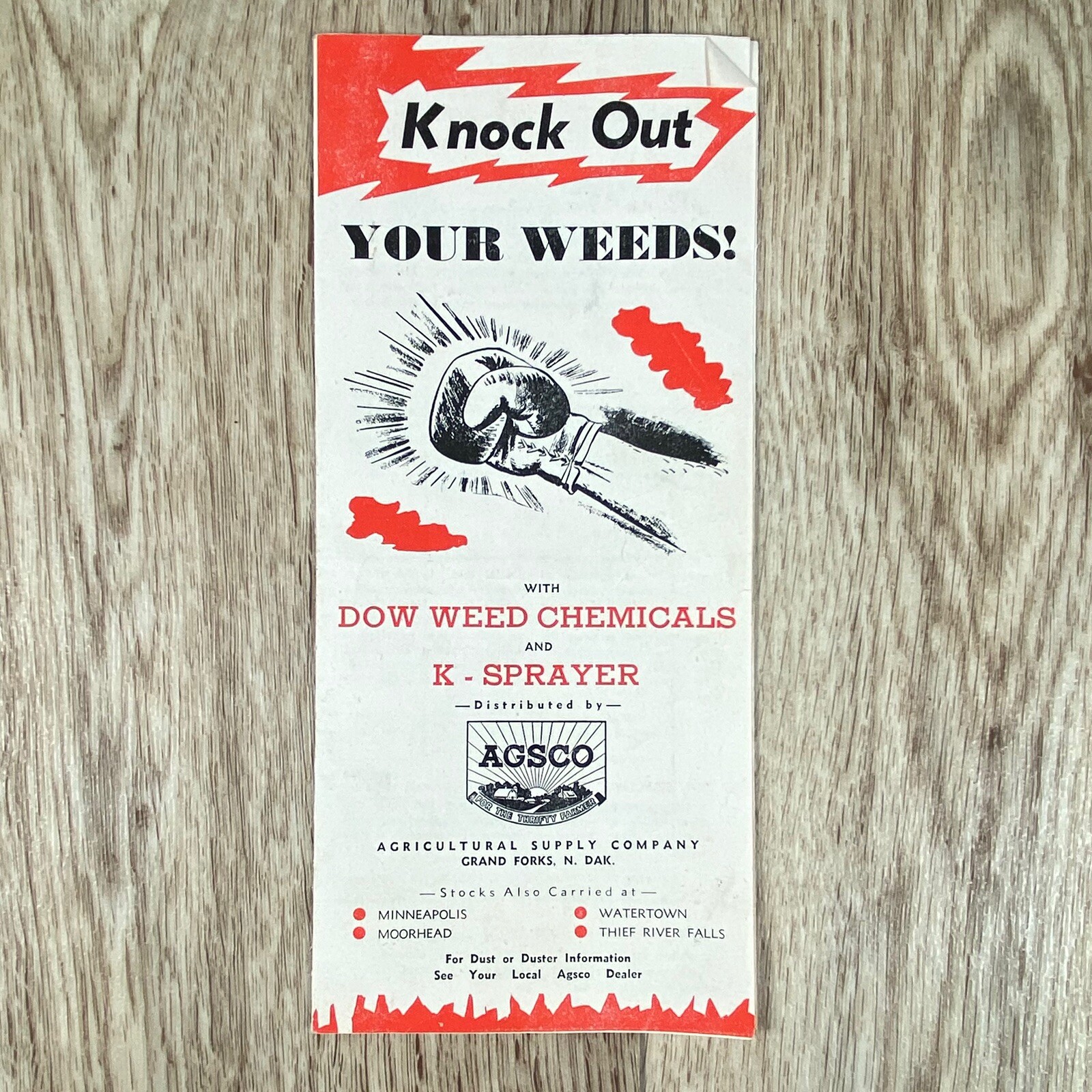 Knock Out Your Weeds! Farm Brochure Dow Weed Chemicals & K-Sprayer by Agsco