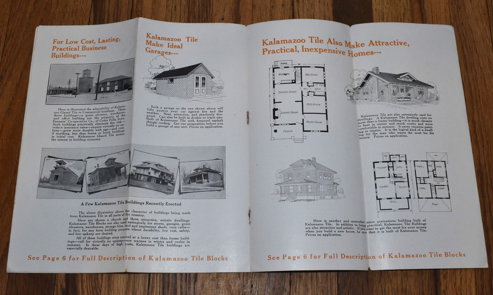 Vintage 1920s Kalamazoo Glazed Block Farm Building Sales Brochure Pamphlet