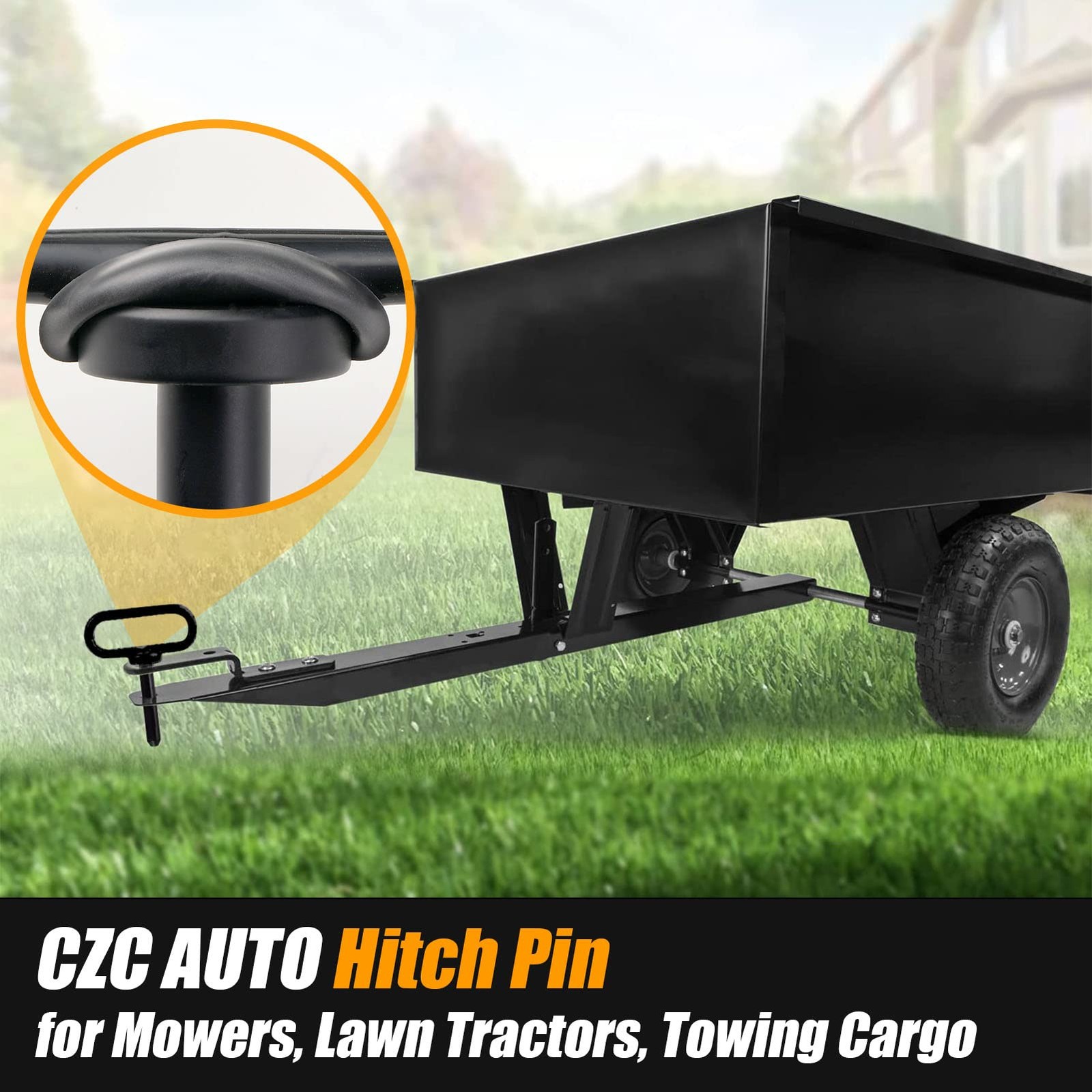 CZC AUTO 2 Pack Hitch Pin 5/8 x 4 Inch for Lawn Mower Trailer, Gate 5/8inch
