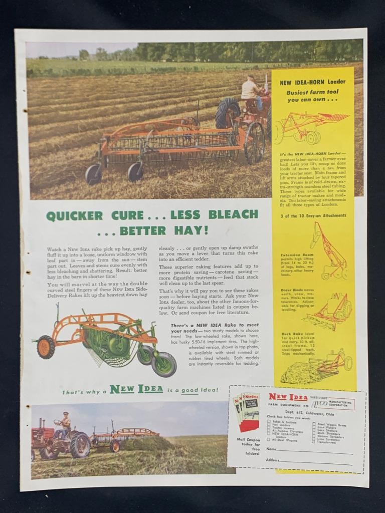 Magazine Ad* – 1952 – New Idea Farm Machinery – Coldwater, OH