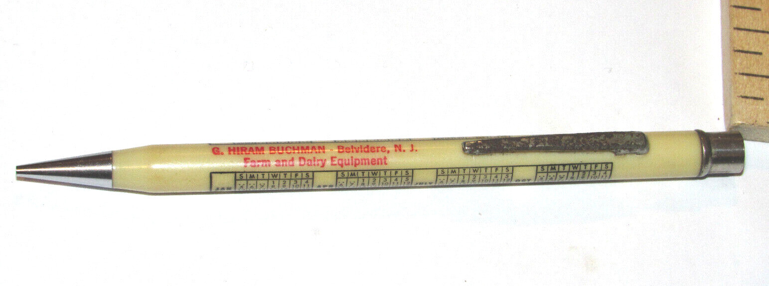 VINTAGE 1947 ADVERTISING CALENDAR MECH PENCIL! FARM & DAIRY EQMNT! BELVIDERE, NJ