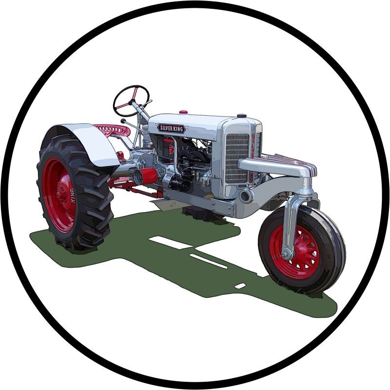 Silver King Model R66 Tractor NEW Metal Sign 28&Prime; Dia. Round AMERICAN STEEL