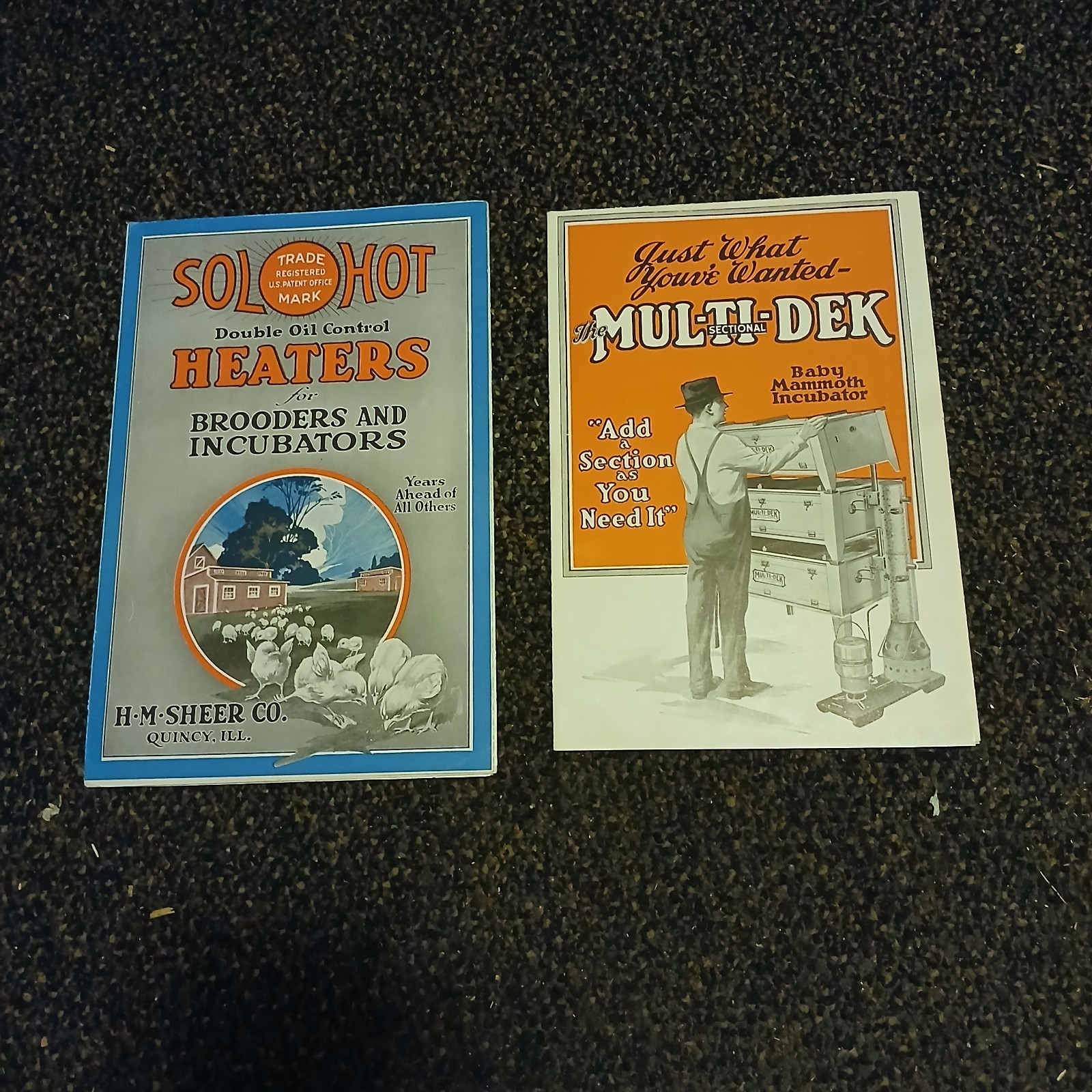 Vintage Sol Hot Heater Brooder Incubator Ads Flyers HM Sheer Dairy Ephemera 50s