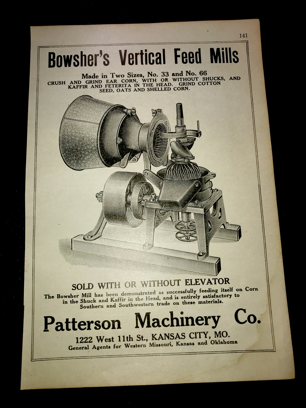 1916 Bowsher Feed Mill Farm Advertising – Kansas City – Missouri