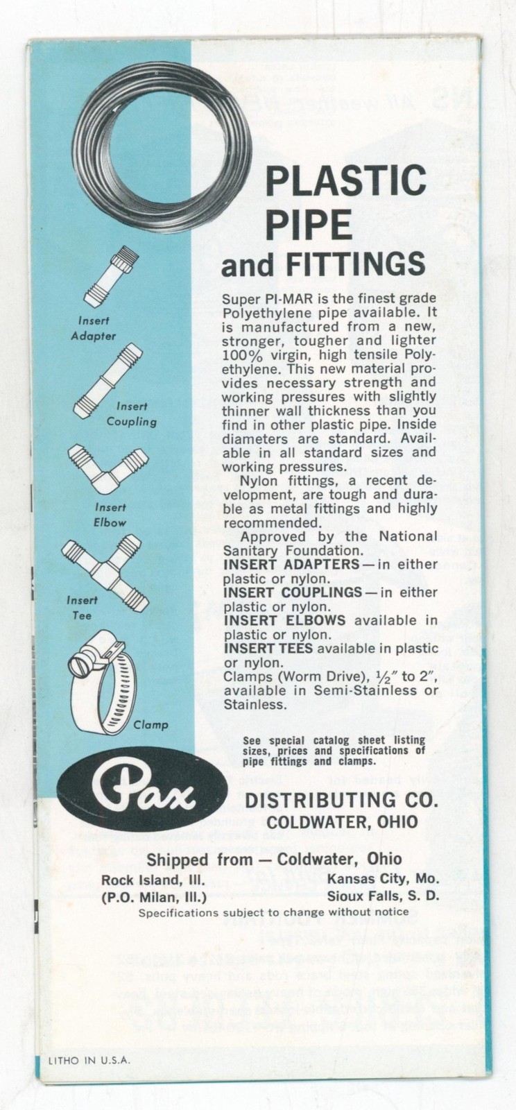 c.1960s Pax Hog Feeders Livestock Waterers Farm Equipment Advertising Brochure
