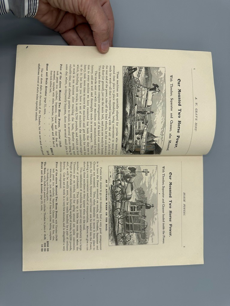 1897 GRAY&rsquo;s HORSE POWERS THRESHING & SAWING MACHINES Antique Advertising CATALOG