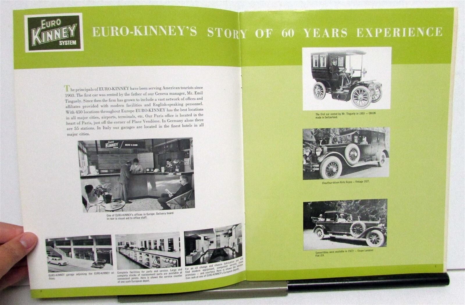 1965 Kinney System Driving Abroad Car Rental & Sales Price List Sales Brochure