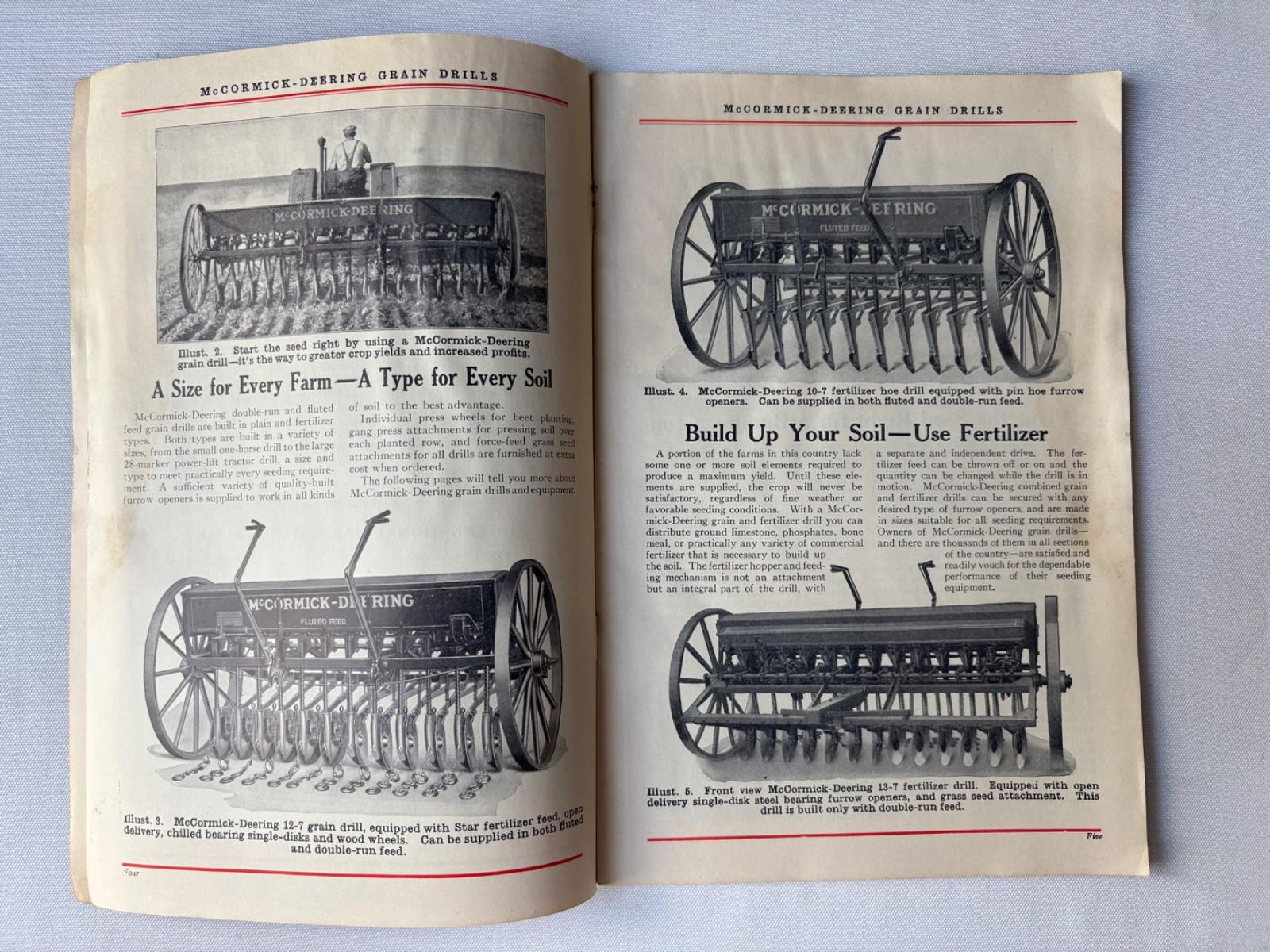 Antique McCormick-Deering Grain Drills Catalog Circa 1931 Great Illustrations