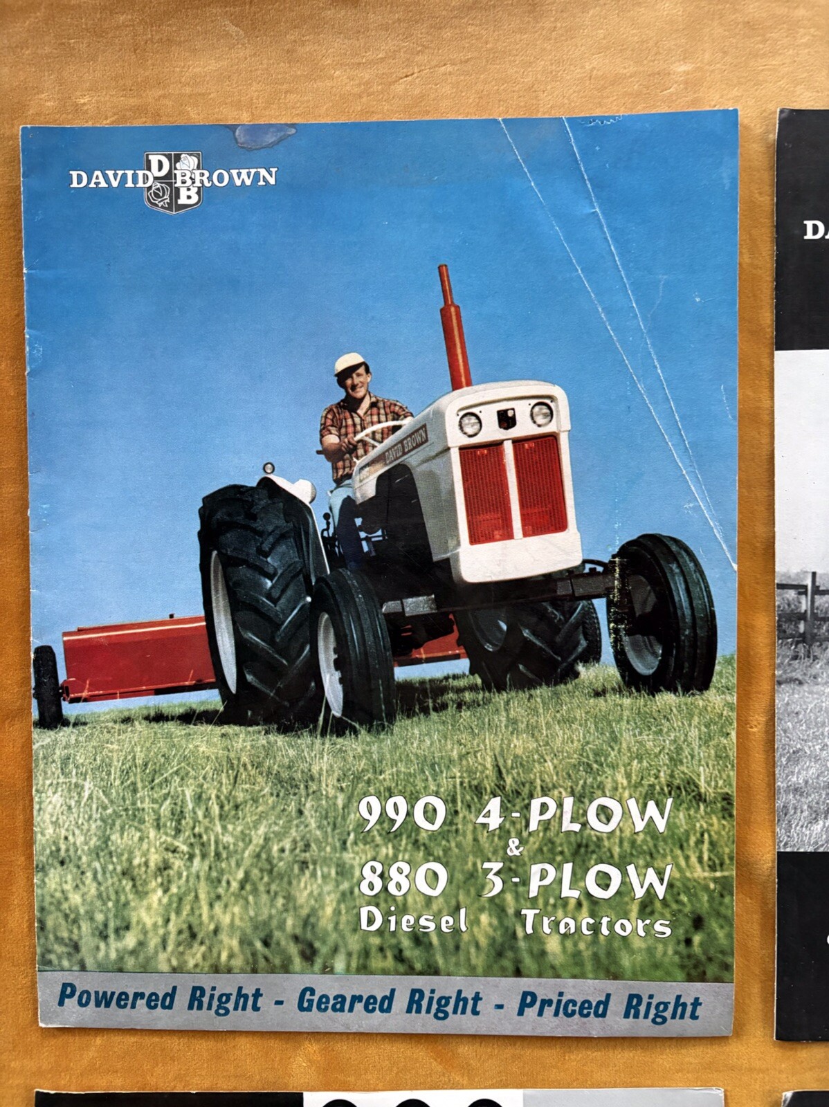 David Brown Diesel 990 880 Tractor Sales Brochure Lot of (4) 3-Plow 4-Plow