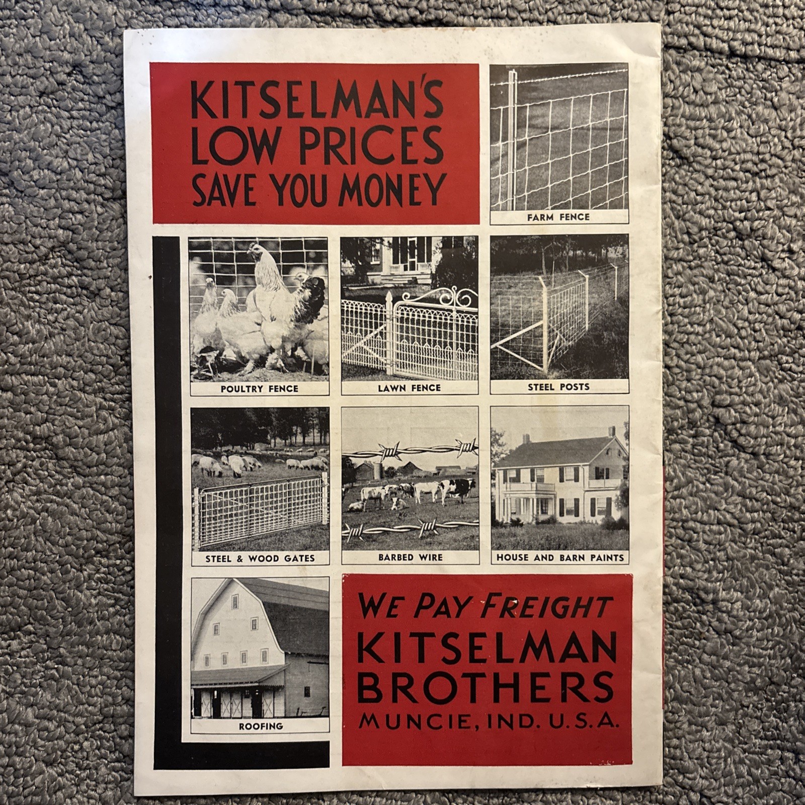 VINTAGE 1939 KITSELMAN FENCE CATALOG KITSELMAN BROTHERS MUNCIE, INDIANA