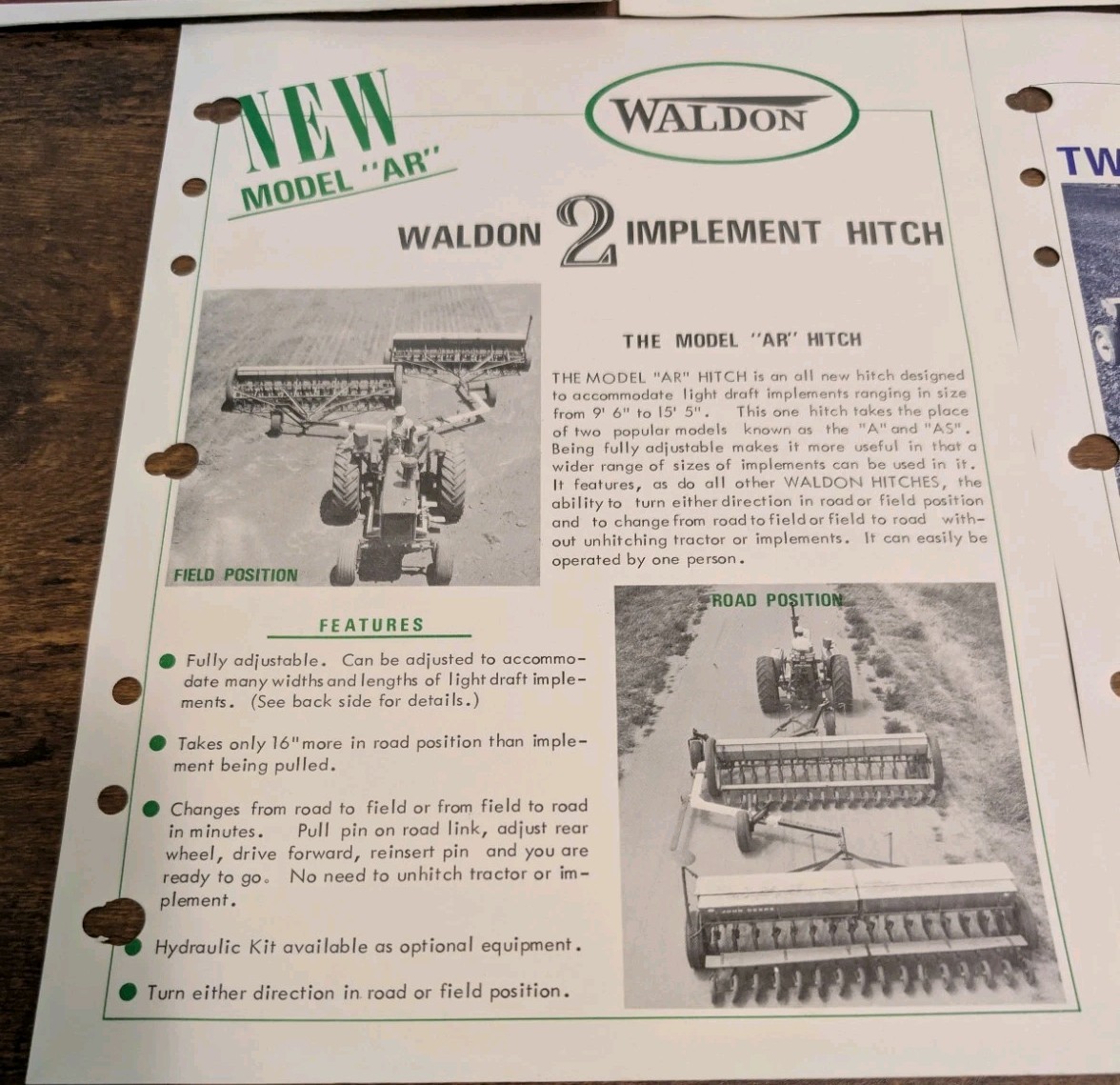 5 Waldon Agriculture Implement Advertising Brochures Dozer Blades And Hitches