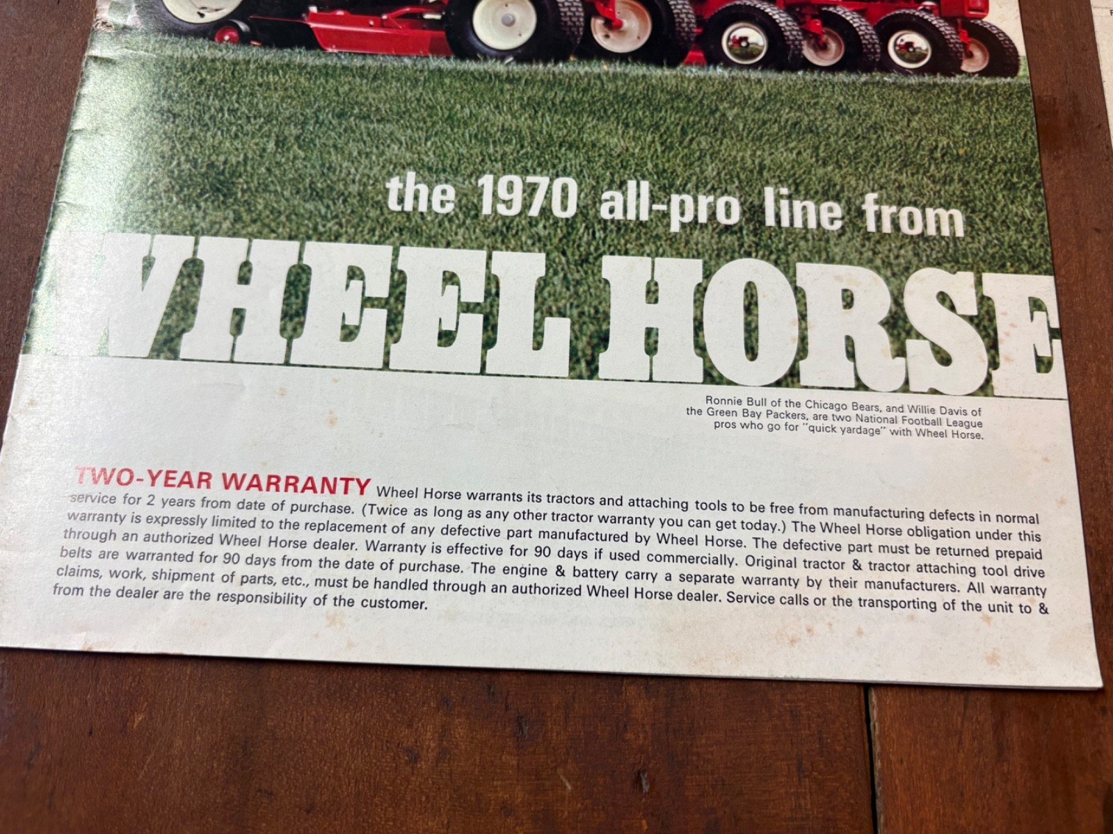 1970 Wheel Horse Garden Tractors Brochure NFL GT-14 Electro 12 Charger 10 12
