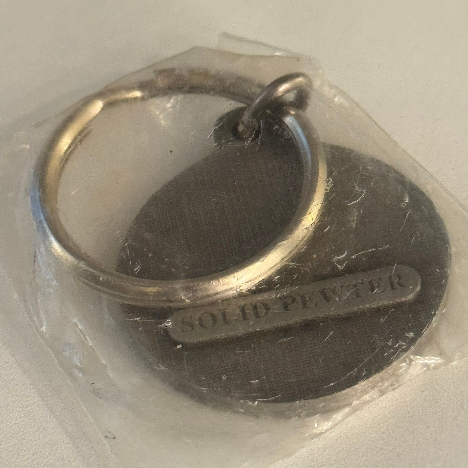 Vintage Solid Pewter Agri-Vet Hoeschst Roussel Key Chain Keyring