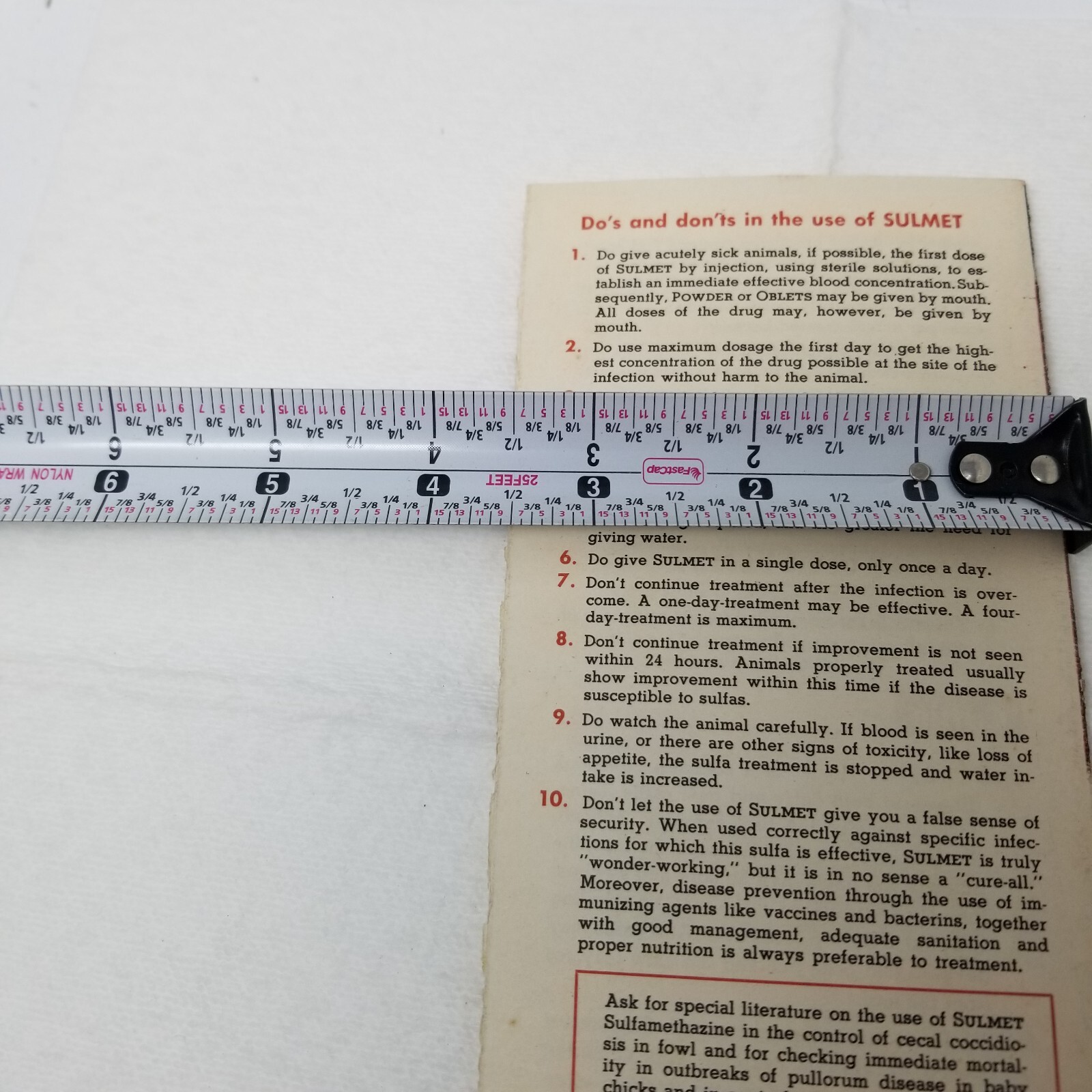 Sulmet Sulfamethazine Sales Brochure 1948 For All Animals Lederle Laboratories