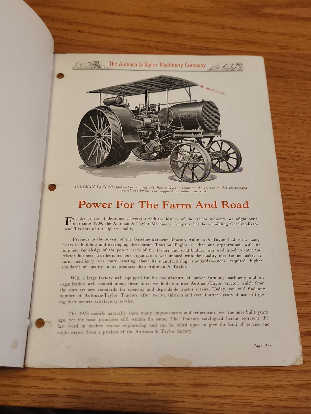 Aultman Taylor Machinery Company Gasoline Kerosene Tractors Catalog
