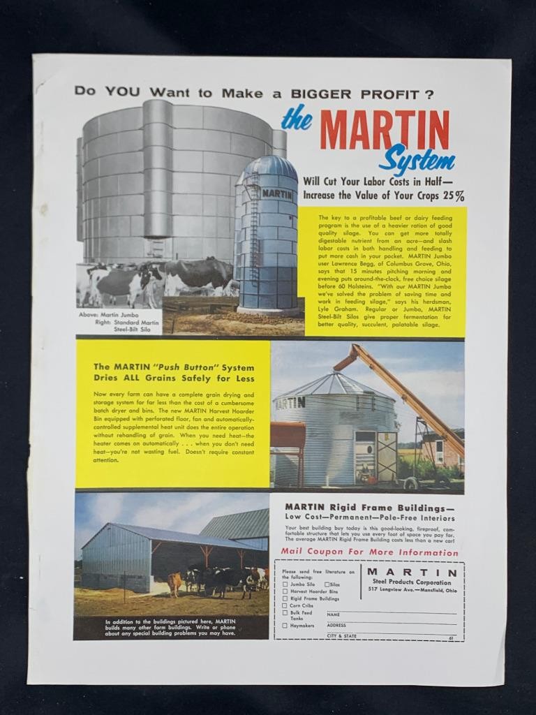 Magazine Ad* – 1959 – Martin Steel Products – Mansfield, OH – Cribs, Silos (#2)
