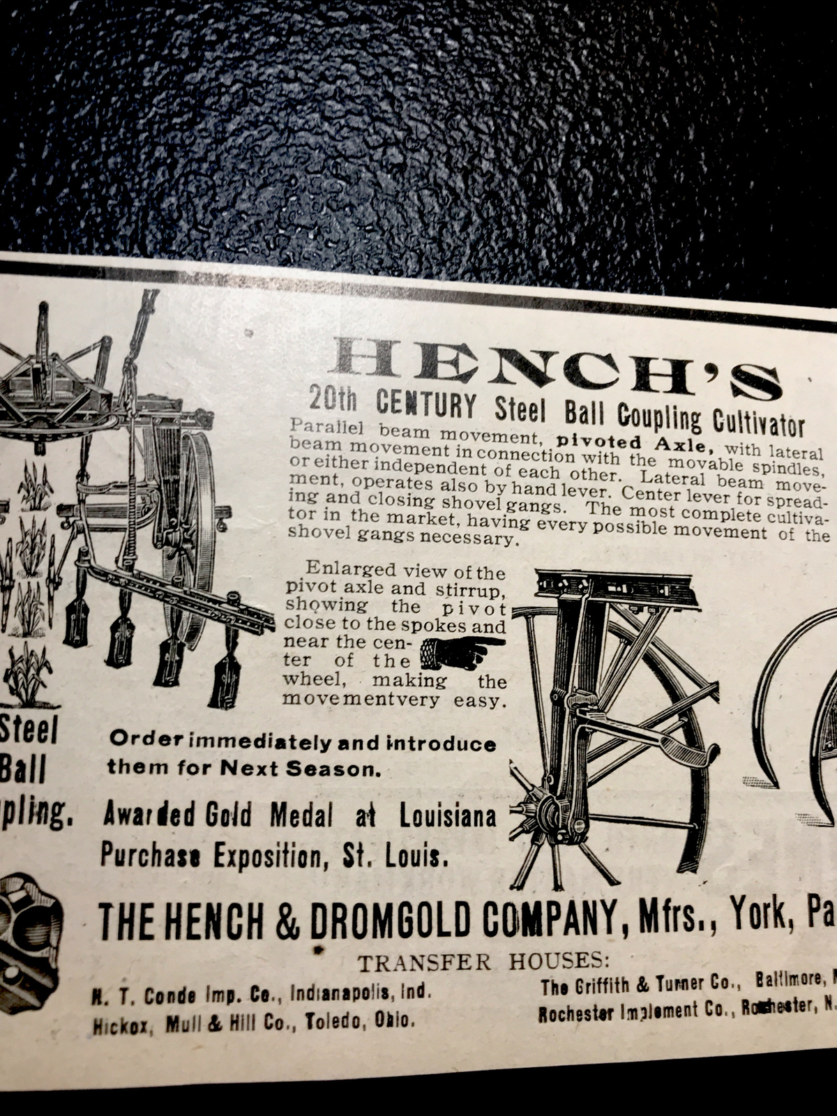 1907 Hench & Dromgold Farm Advertising – York – Pennsylvania