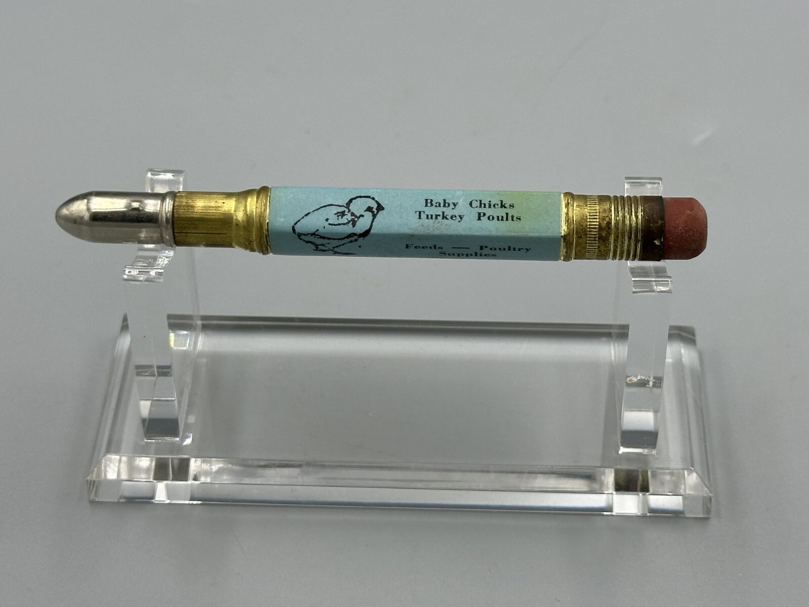 Vintage BABY CHICKS Advertising BULLET PENCIL Minnesota TYLER & STARBUCK