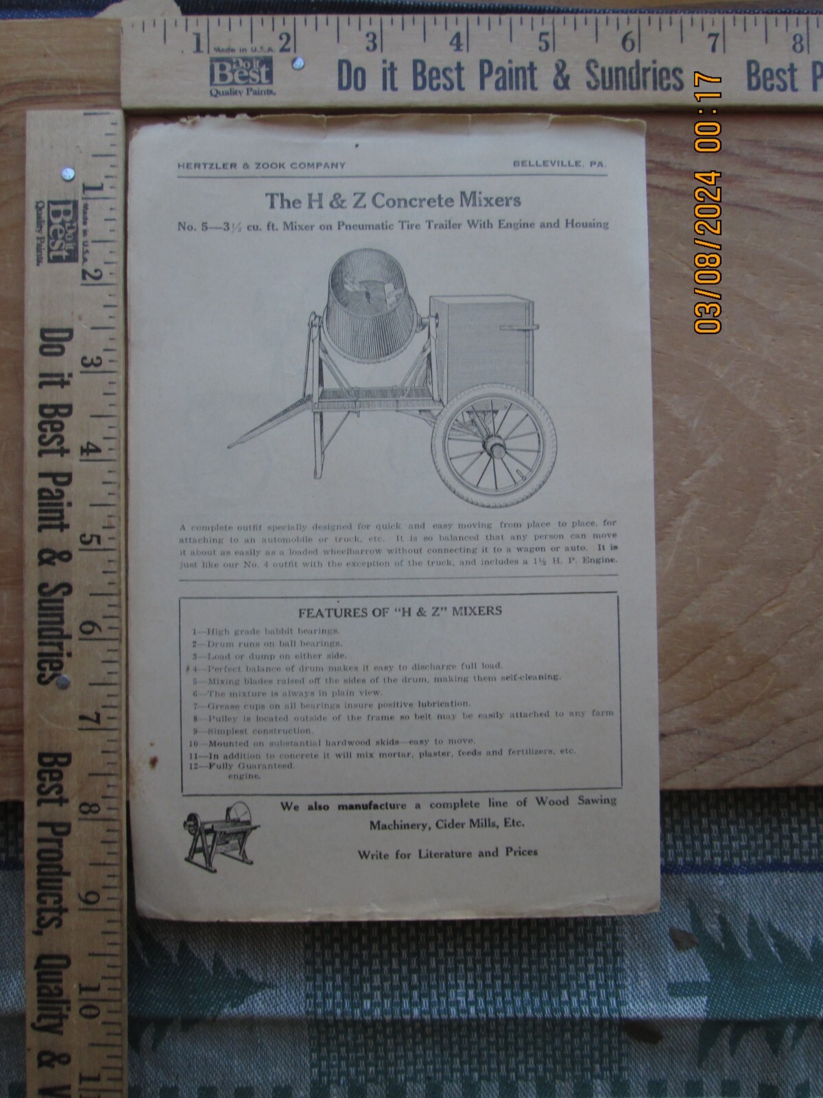 hertzler & zook co Cement concrete mixer brochure