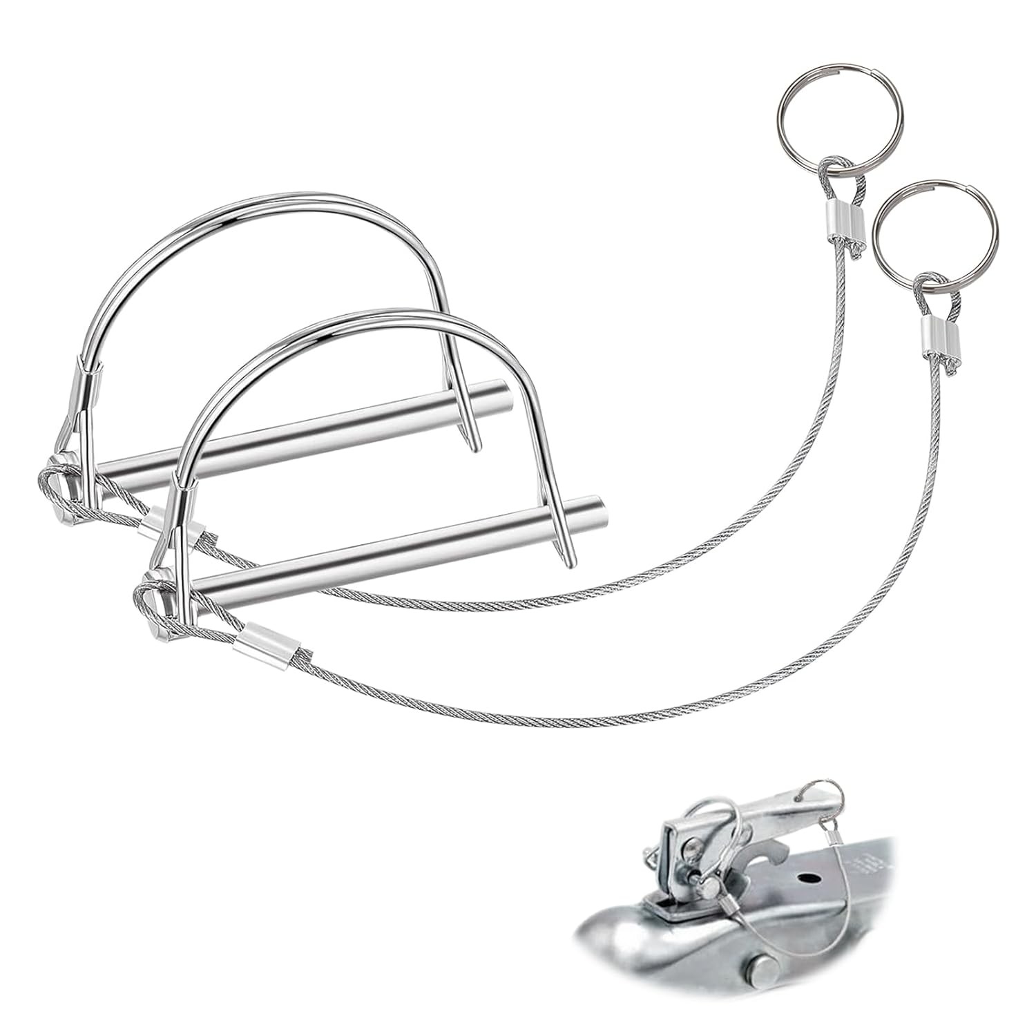 2Pack Locking Pins,Trailer Pin with Anti-Lost Rope Ring,Premium Trailer Hitch Pi