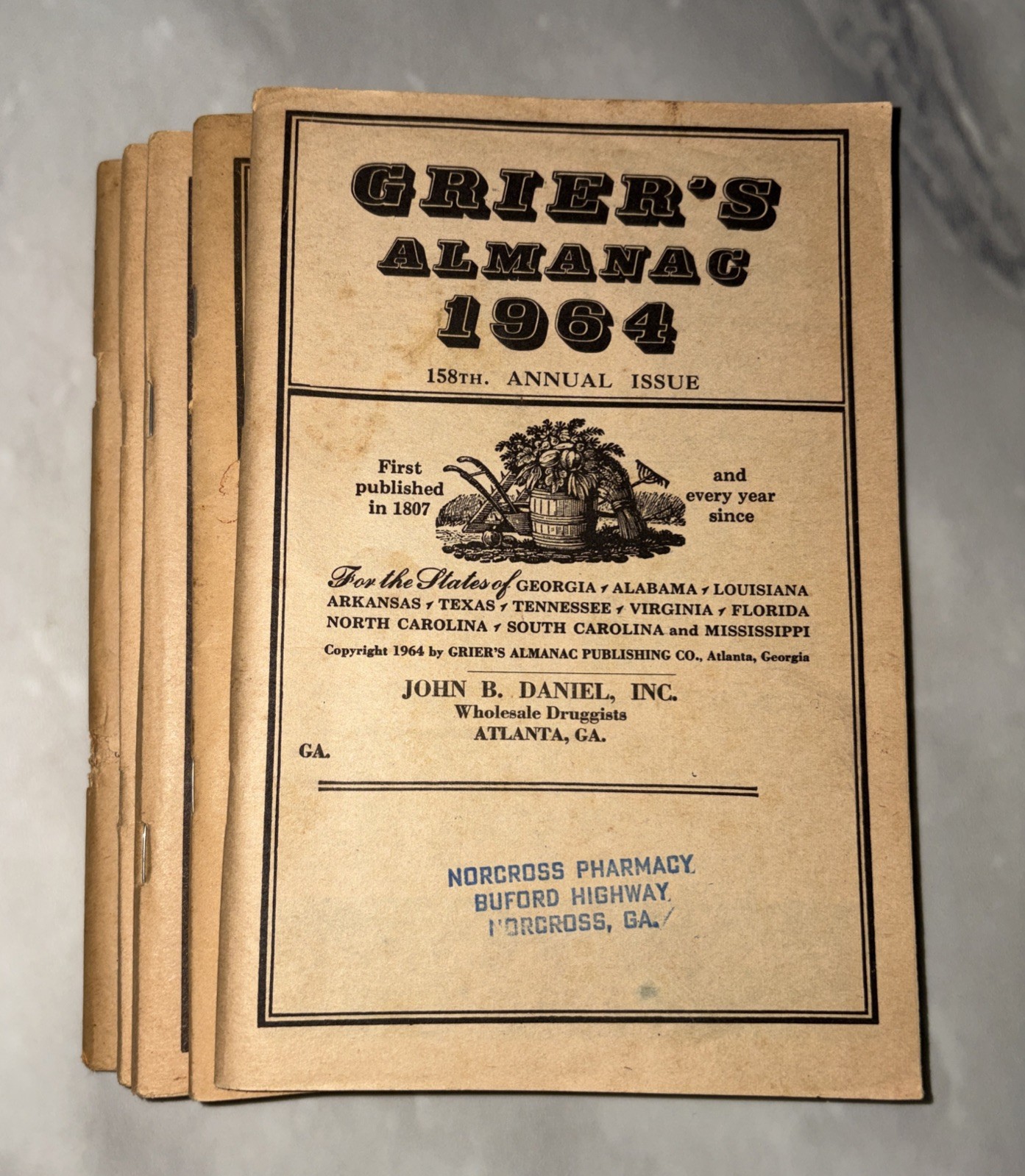 Lot of 4 Vintage GRIER&rsquo;S ALMANAC 1964, 1970,1972,1974 &1975 Issues