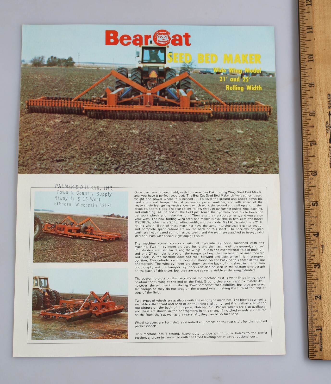 Vintage Bear Cat Folding Wing Seed Bed Maker One Page Flyer Hastings Nebraska