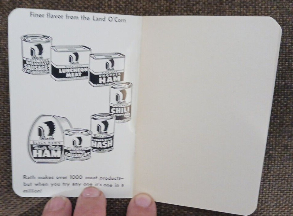 RATH PACKING COMPANY;WATERLOO, IOWA*ADVERTISINGS POCKET MEMO BOOK
