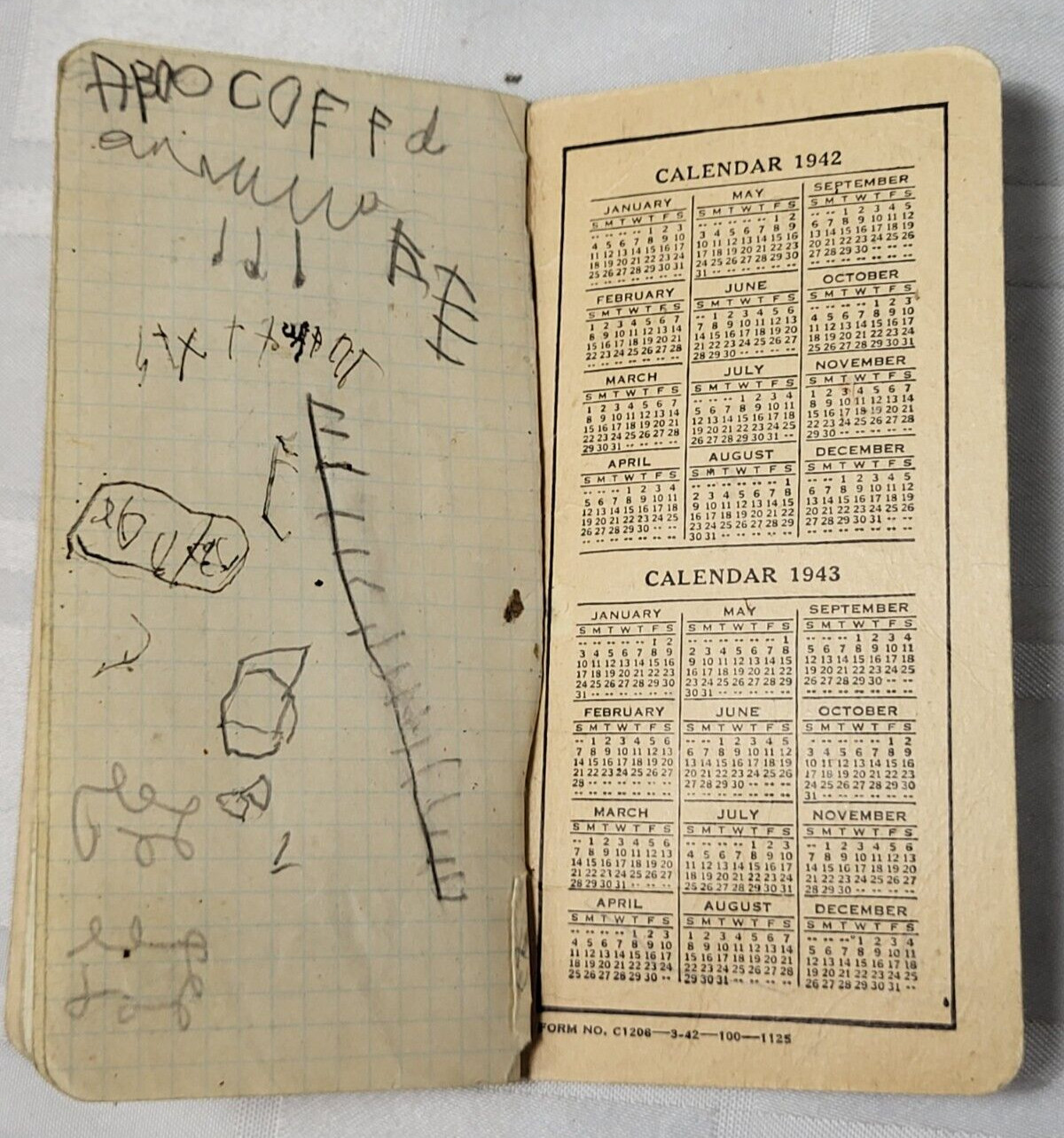 1940&rsquo;S PLYMOUTH TWINE POCKET NOTEBOOK CALENDAR ANTIQUE ADVERTISING FARMING ROPE