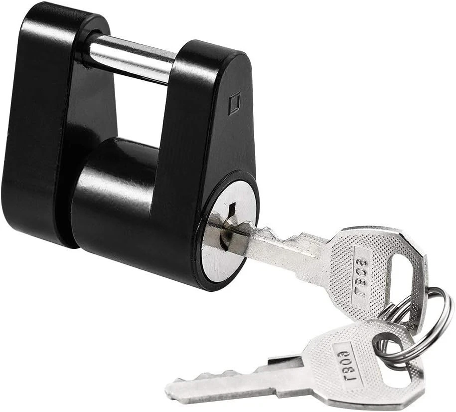 CZC AUTO Black Trailer Hitch Coupler Lock, Dia 1/4 Inch, 3/4 Inch Span for Tow B