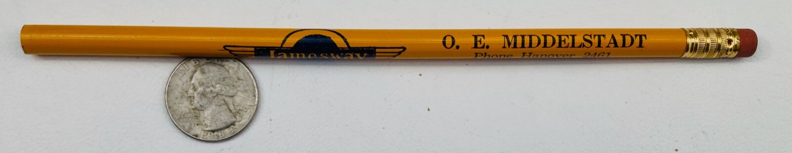 JAMESWAY pencil YELLOW LORETTO MINNESOTA MID CENTURY MODERN MIDDELSTADT