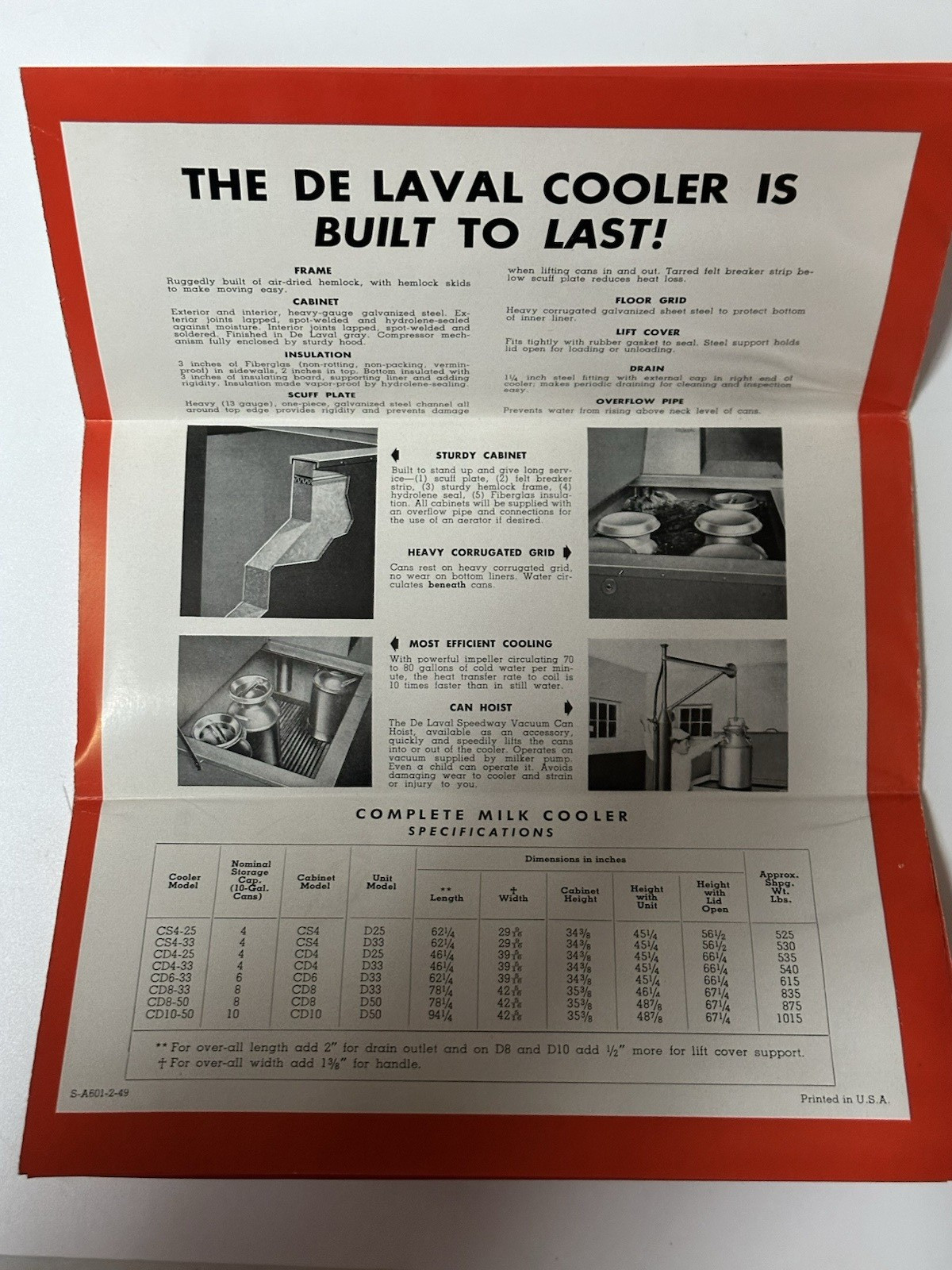 1949 De Laval Speedway Milk Cooler pamphlet (22A)