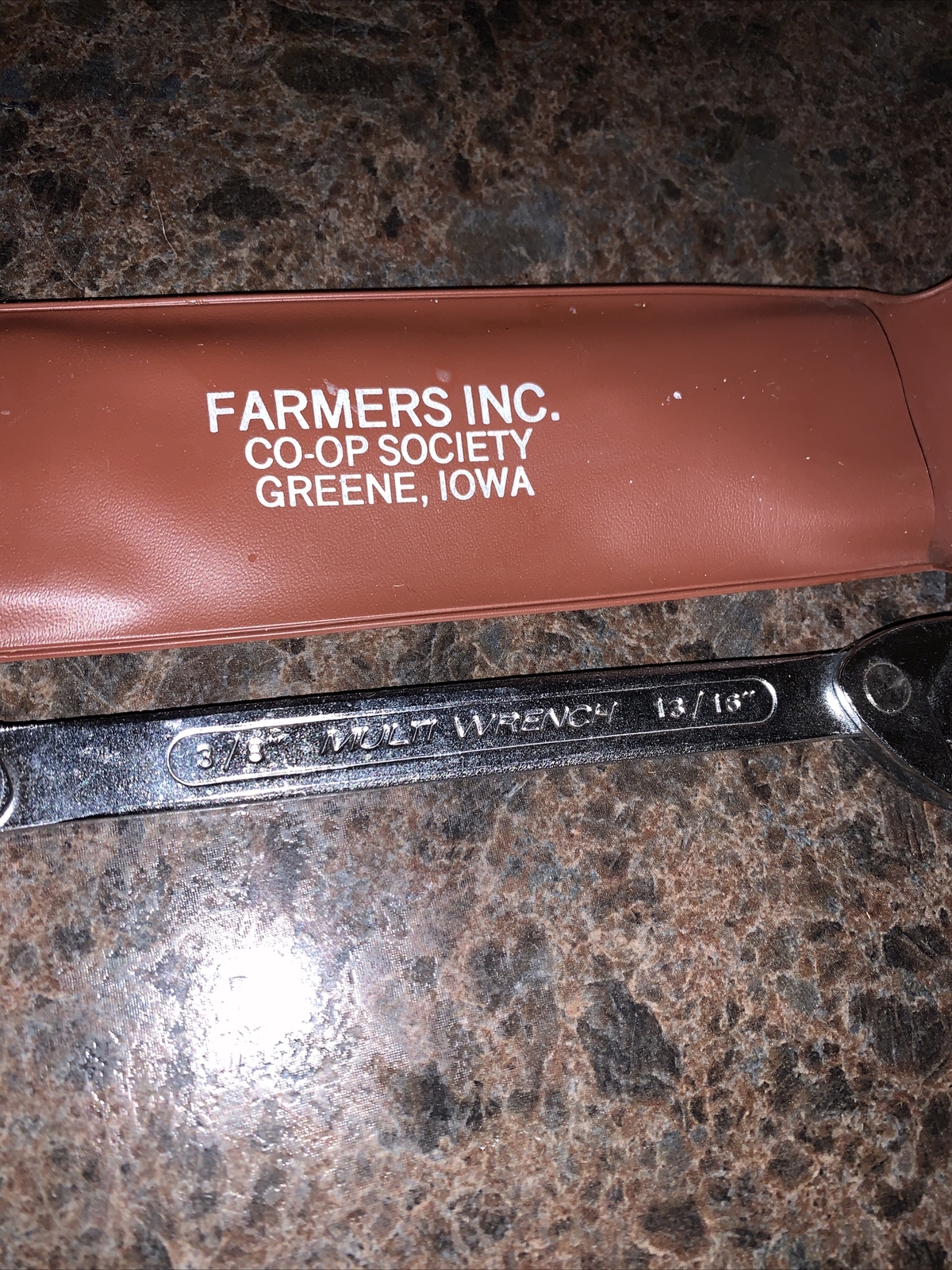 Vtg Farmers Inc. Co-Op Society – Greene, IA- Advertising Wrench With Pouch