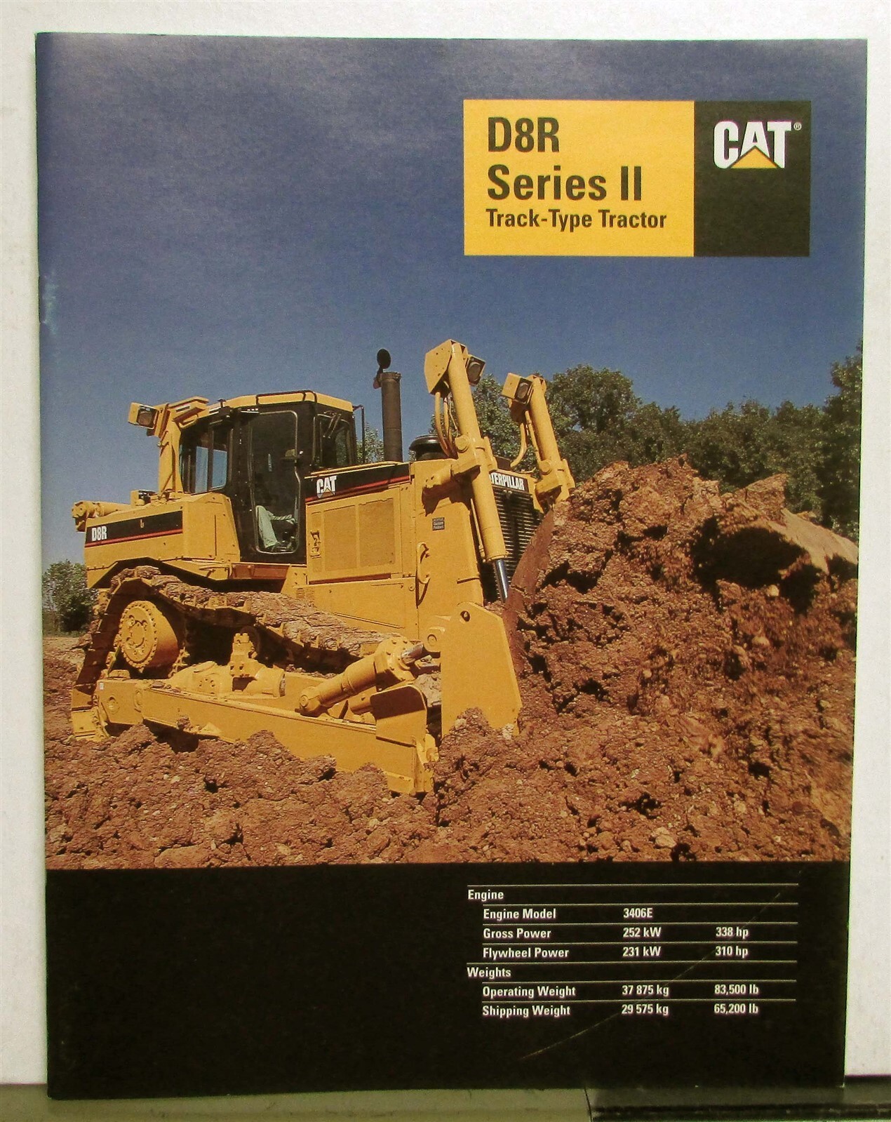 2001 Caterpillar D8R Series II Track Type Tractor Construction Sales Brochure