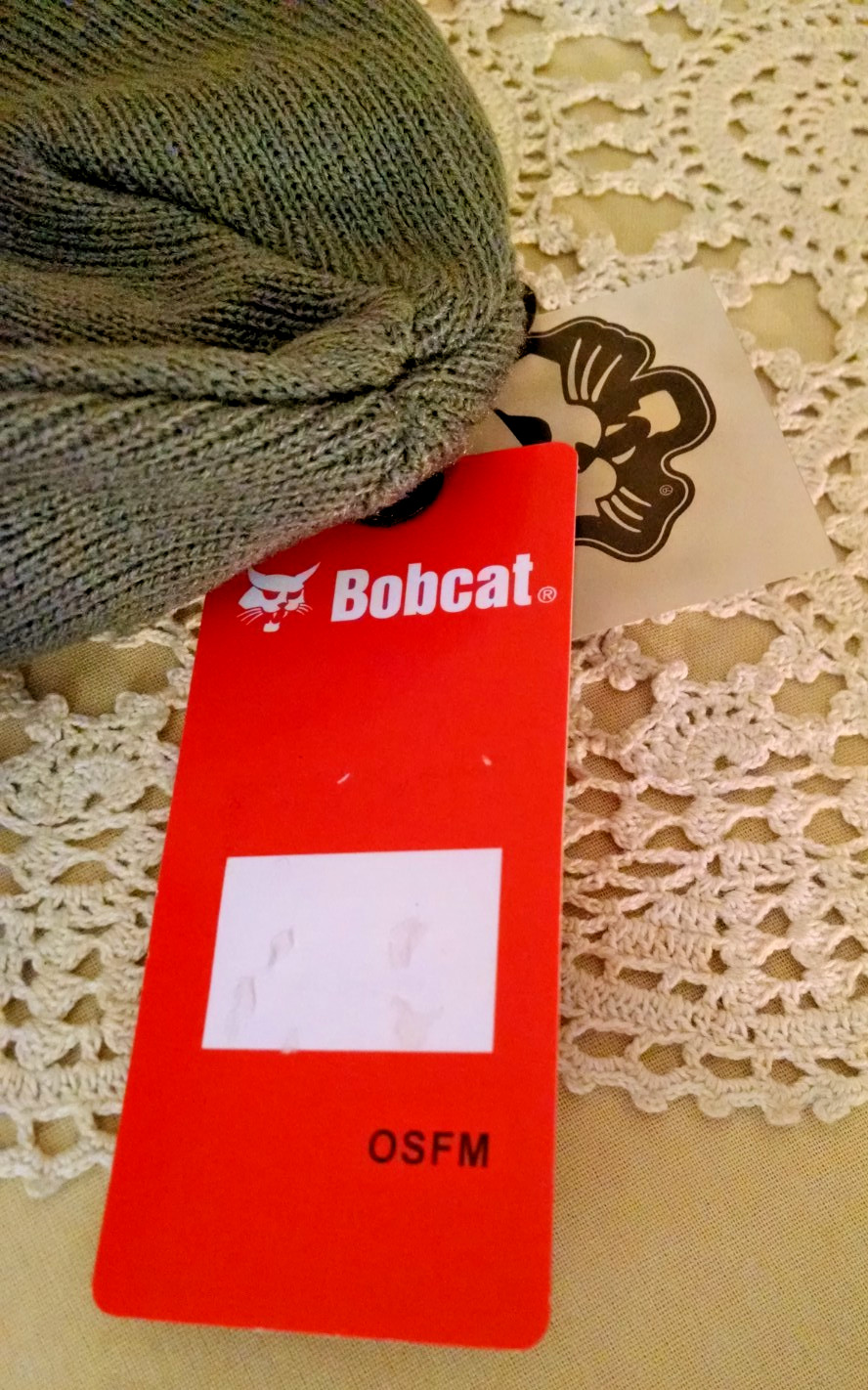 Bobcat Hat New Skull Knit Gray Darker Gray Logo Embroidered NWT OSFM Winter Cap