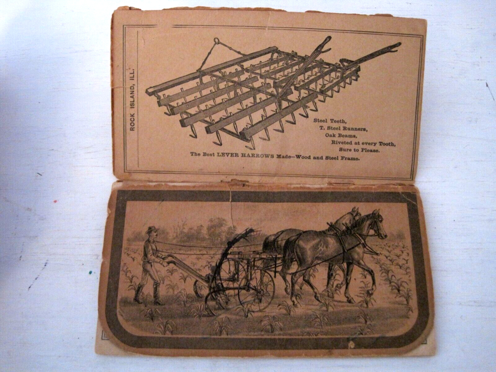 1889 Rock Island Plow Co Annual Farmers Pocket Companion Agricultural Implements