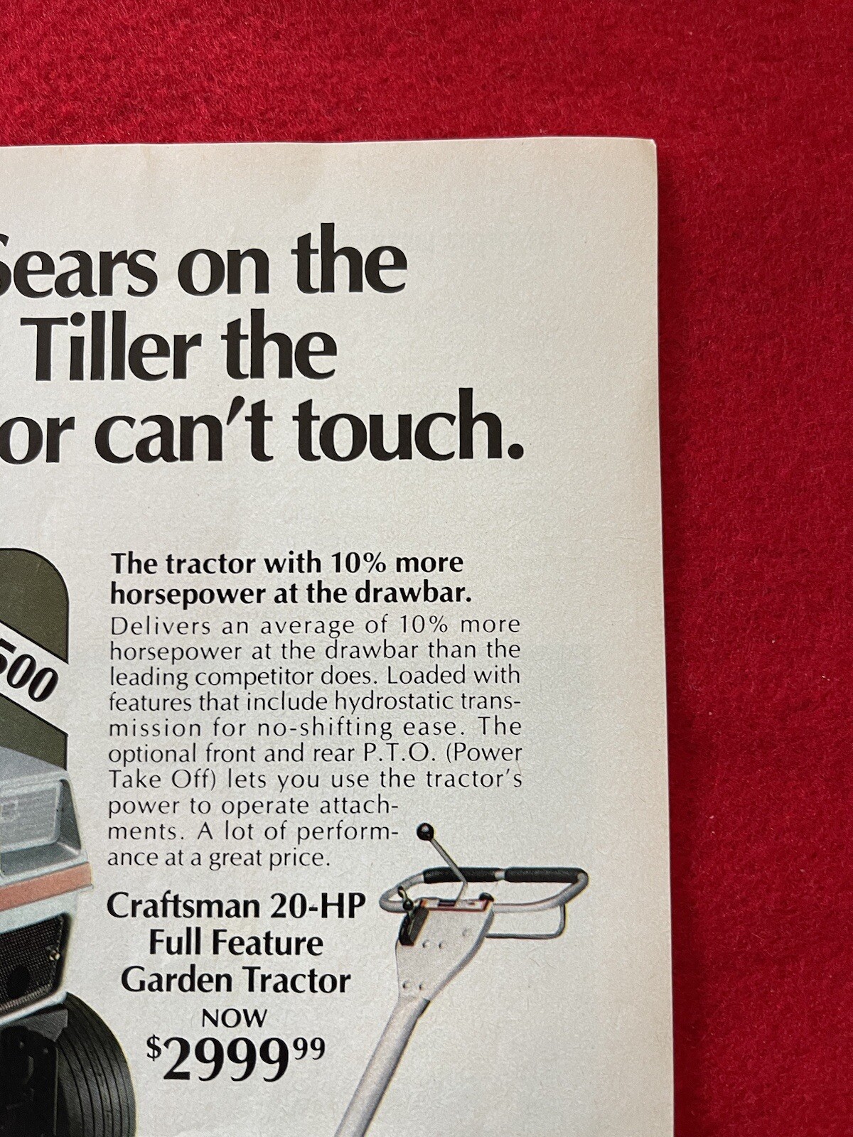 Vintage 1983 Sears Lawn Tractor Tiller Print Ad