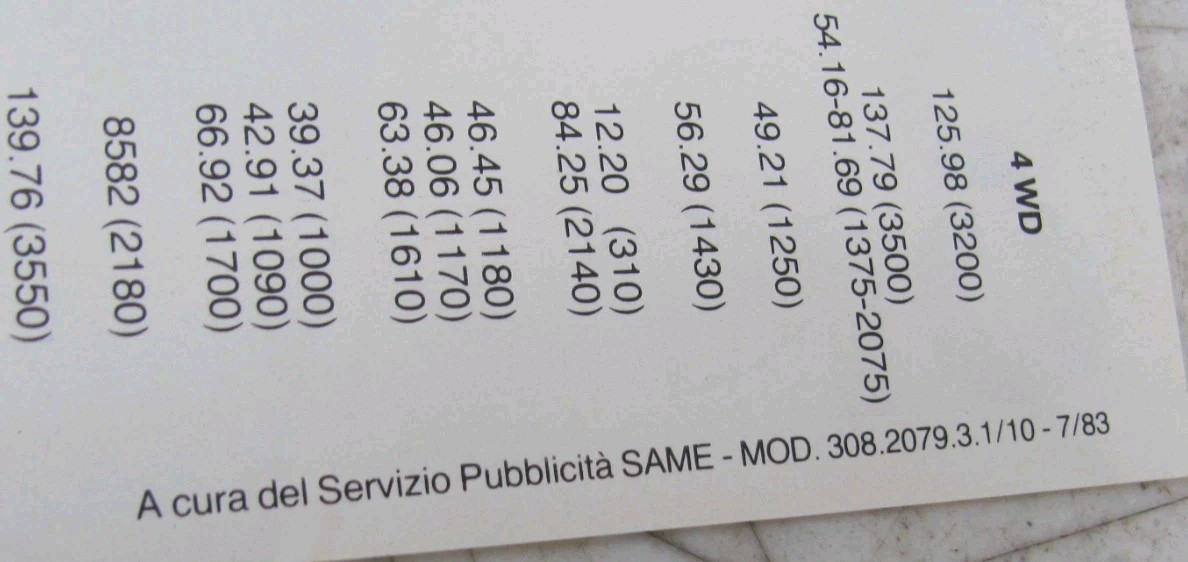 1983 SAME Corsaro 70 Orchard Tractor Sales Flyer 308.2079.3.1/10 – 7/83