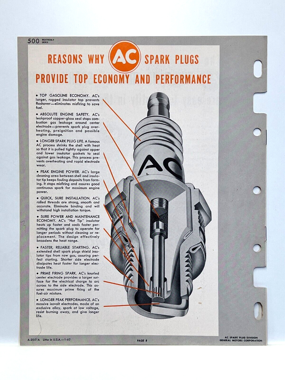 Vintage AC Farm Equipment Spark Plugs Tractor Heavy Equipment Sales Brochure