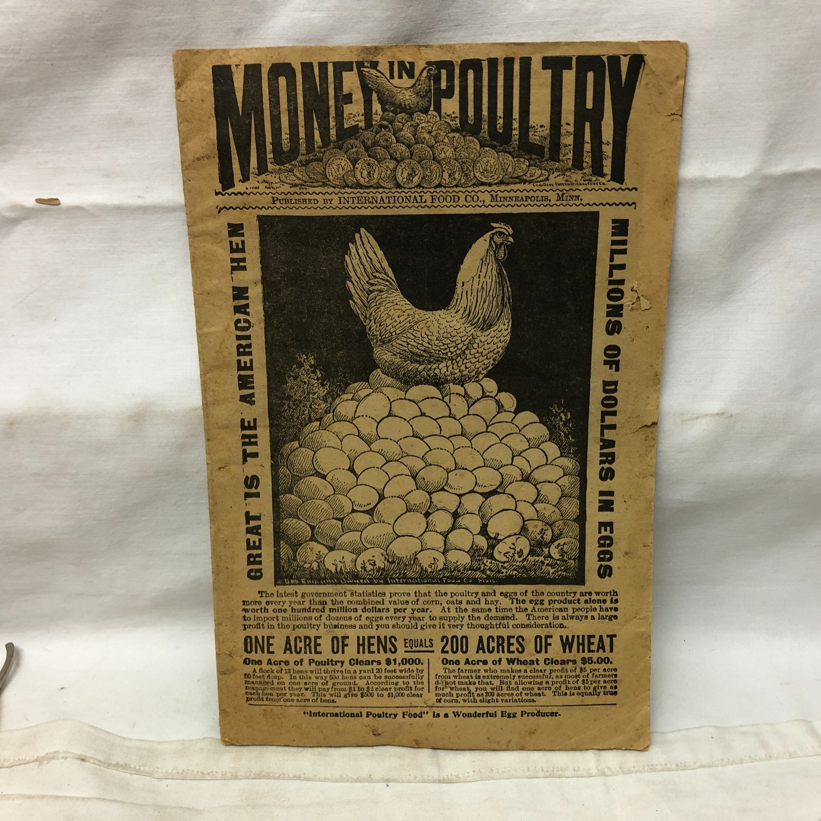 c1900s Money in Poultry Booklet International Poultry Food