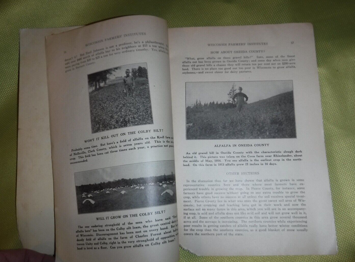 1923 WISCONSIN FARMERS INSTITUTES BULLETIN 16 HANDBOOK OF AGRICULTURE